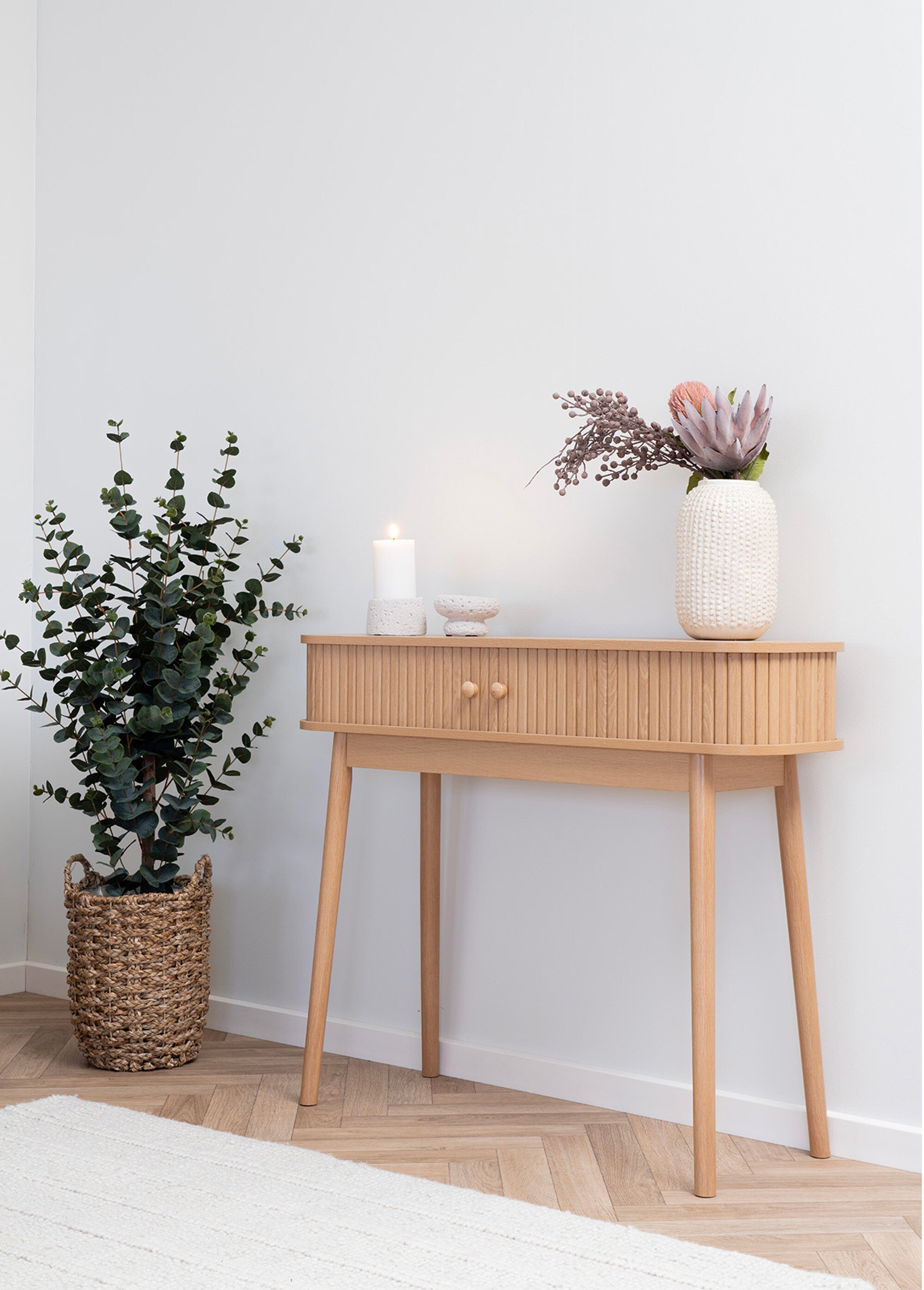 Console bois avec portes coulissantes BEIGE HN-2303000 SI1