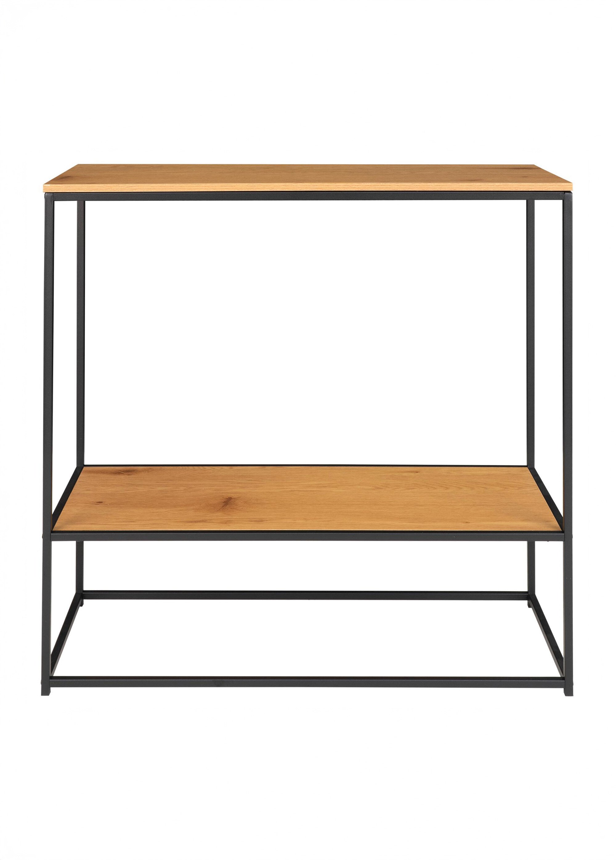 Console élégante 2 niveaux acier et bois BEIGE HN-2301075 DE1