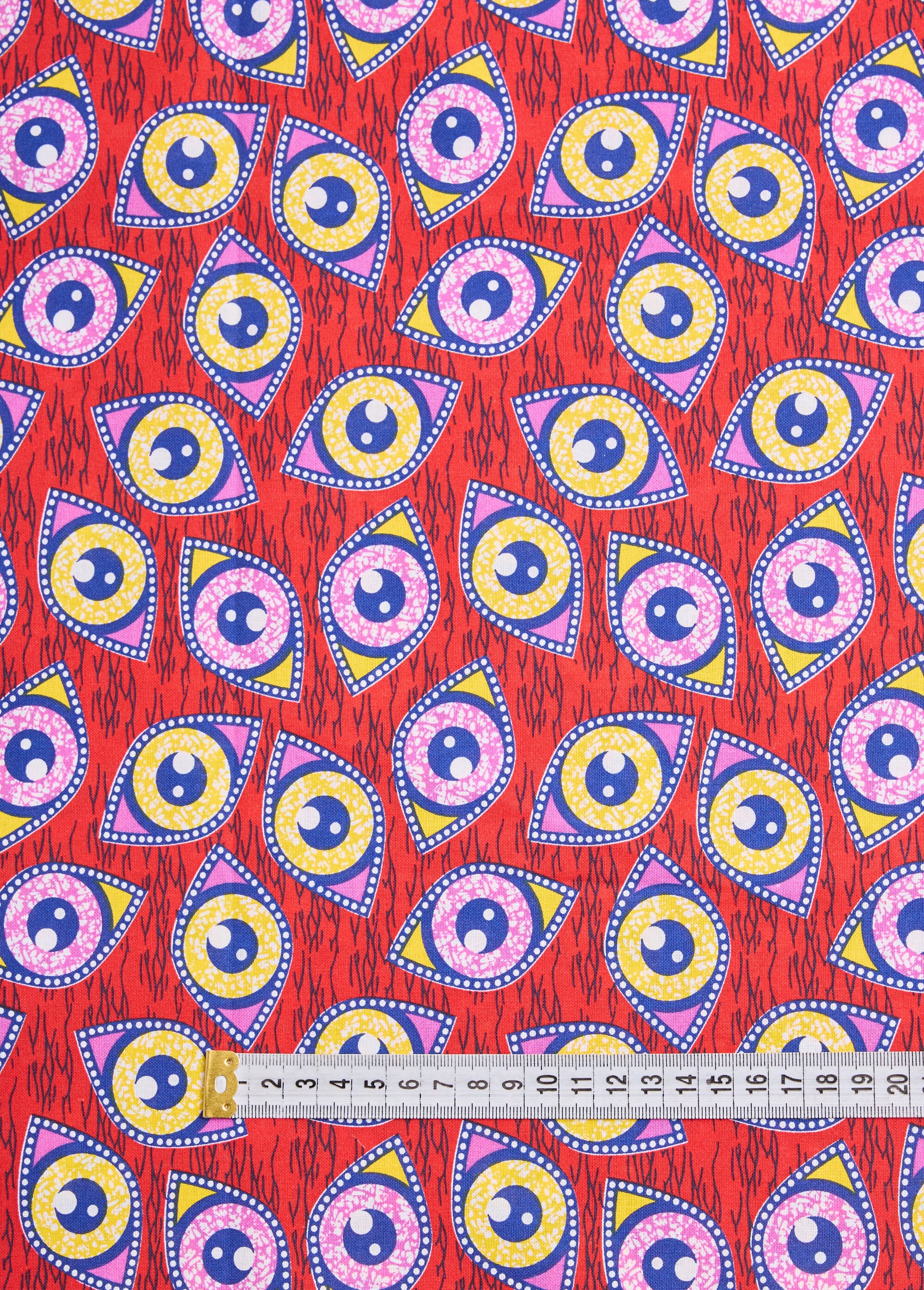 Coupon tissu coton imprimé ethnique 6R