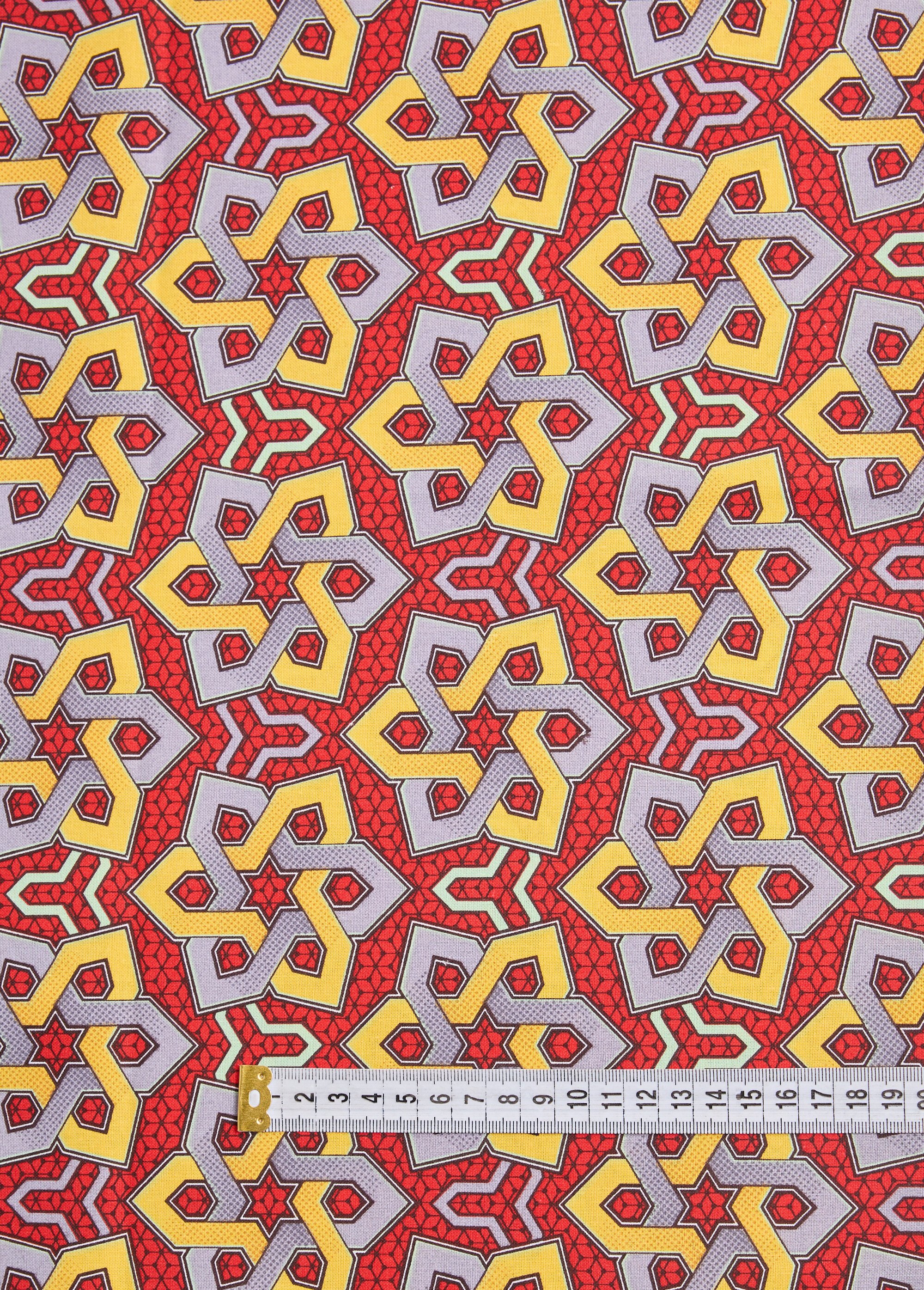 Coupon tissu coton imprimé ethnique 8R