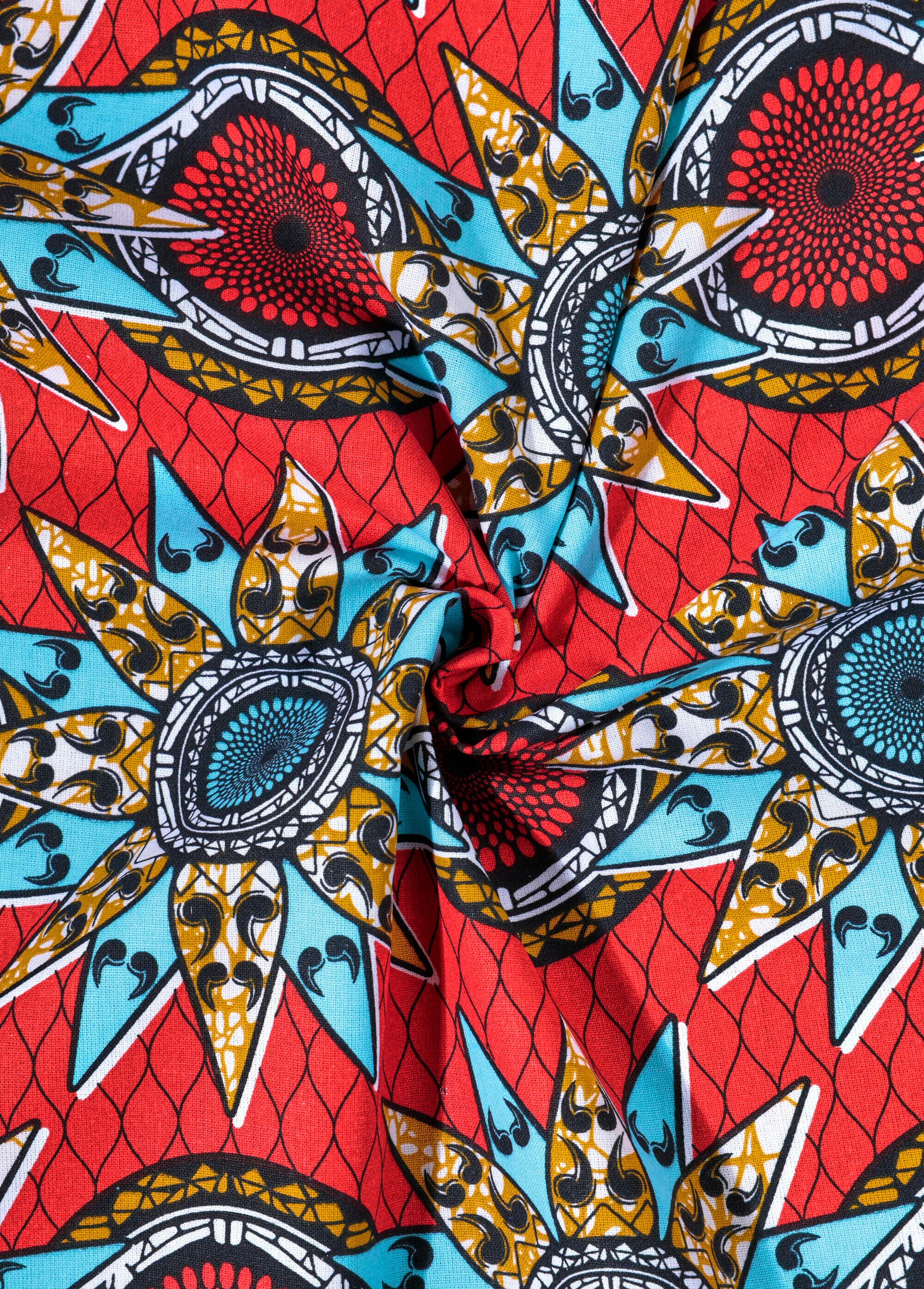 Coupon tissu ethnique Wax R1, 0,5x1,5m