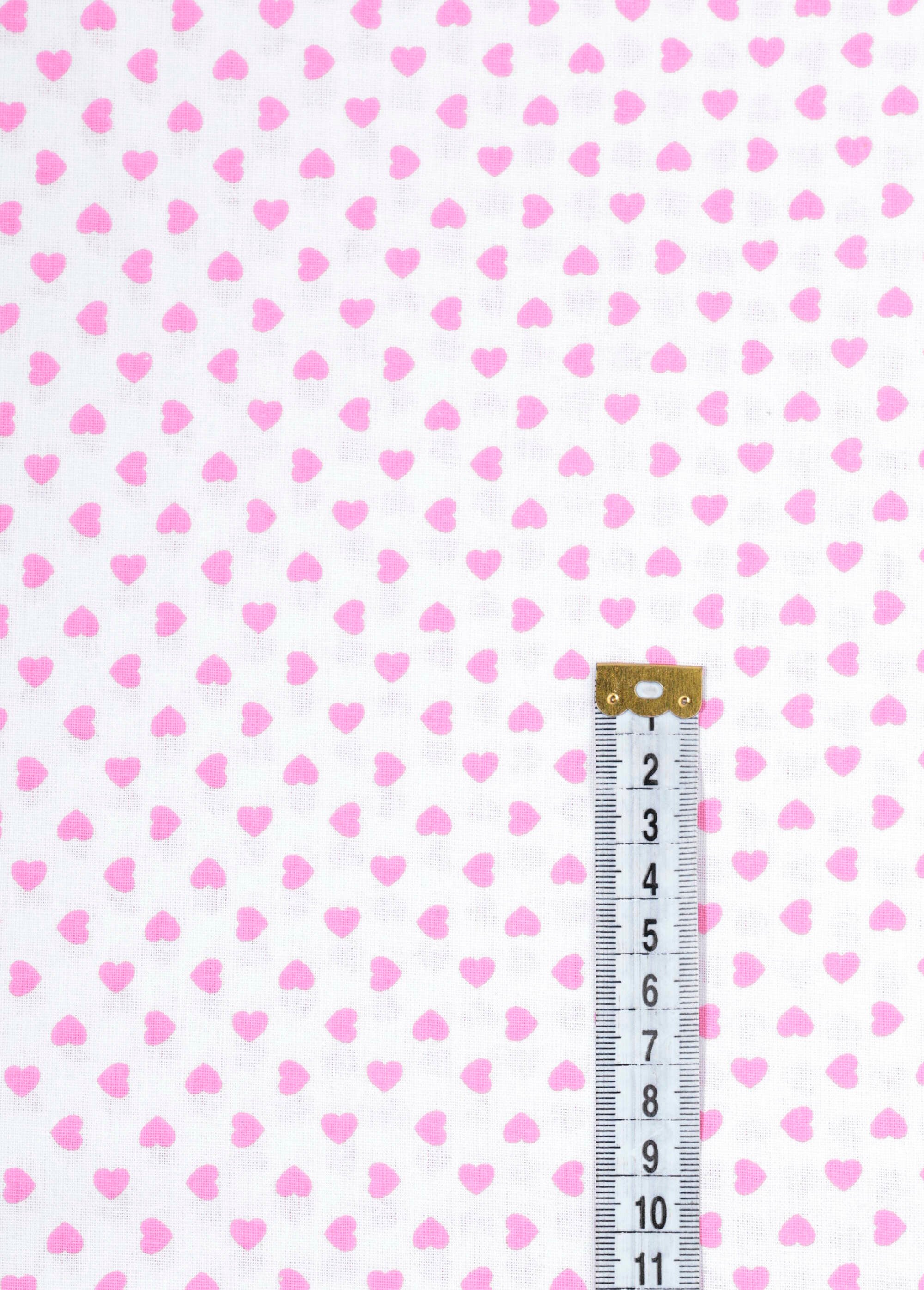 Coupon tissu motif cœurs R 0,5x1,5m