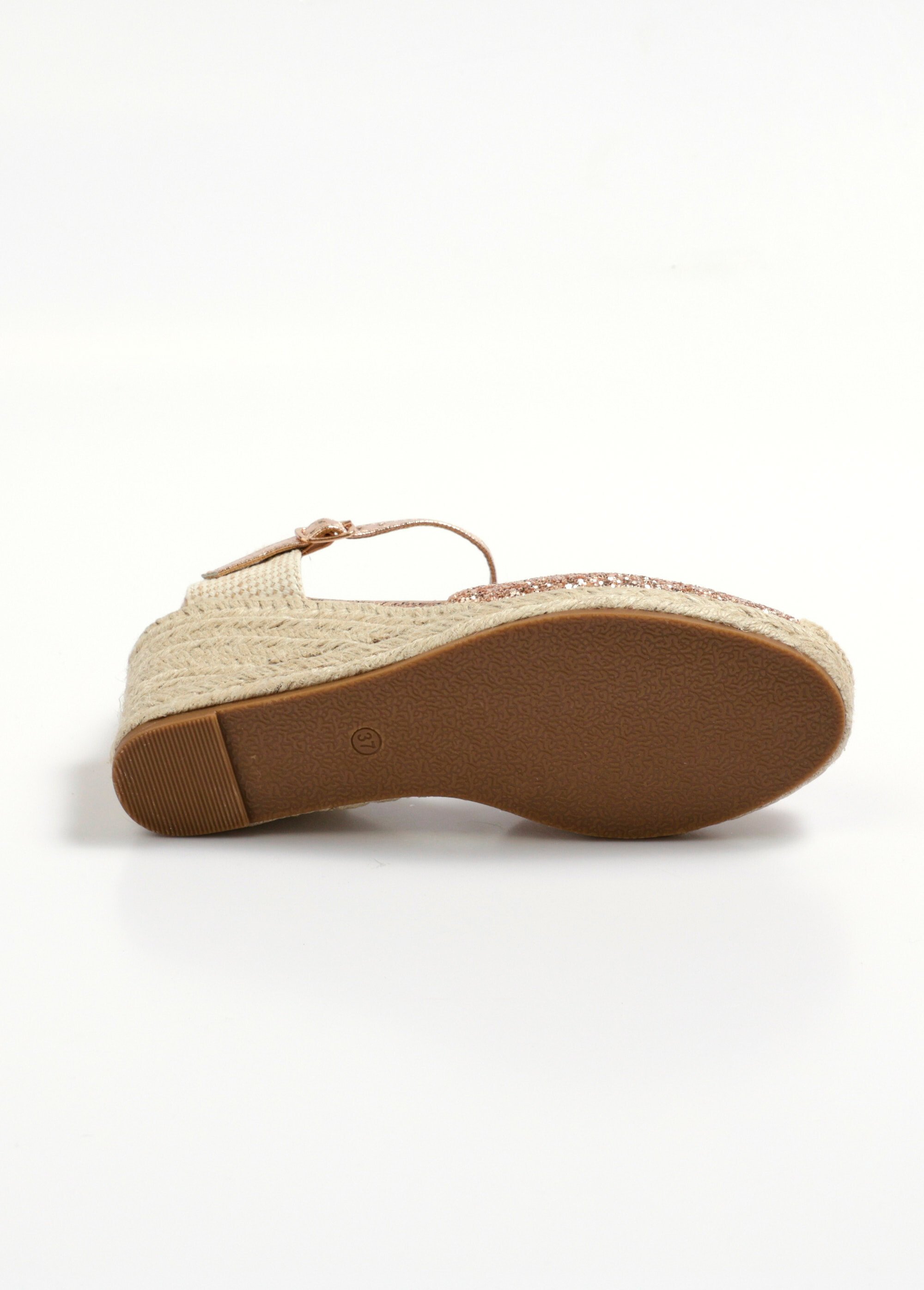 Espadrilles compensées pailletées à bride Femme CHAMPAGNE JOIJN-81 UN1
