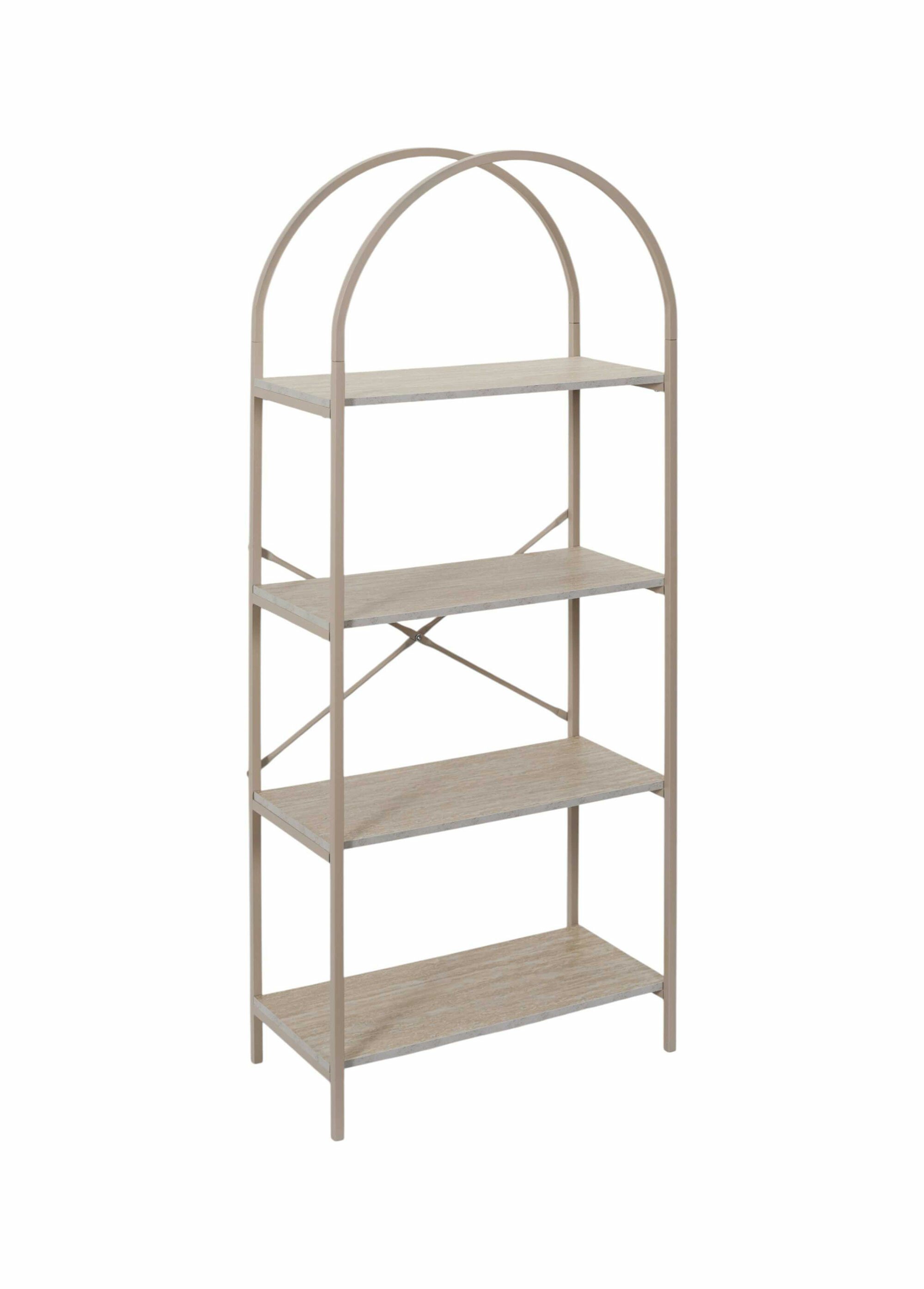 Etagère arche 4 niveaux en métal clair