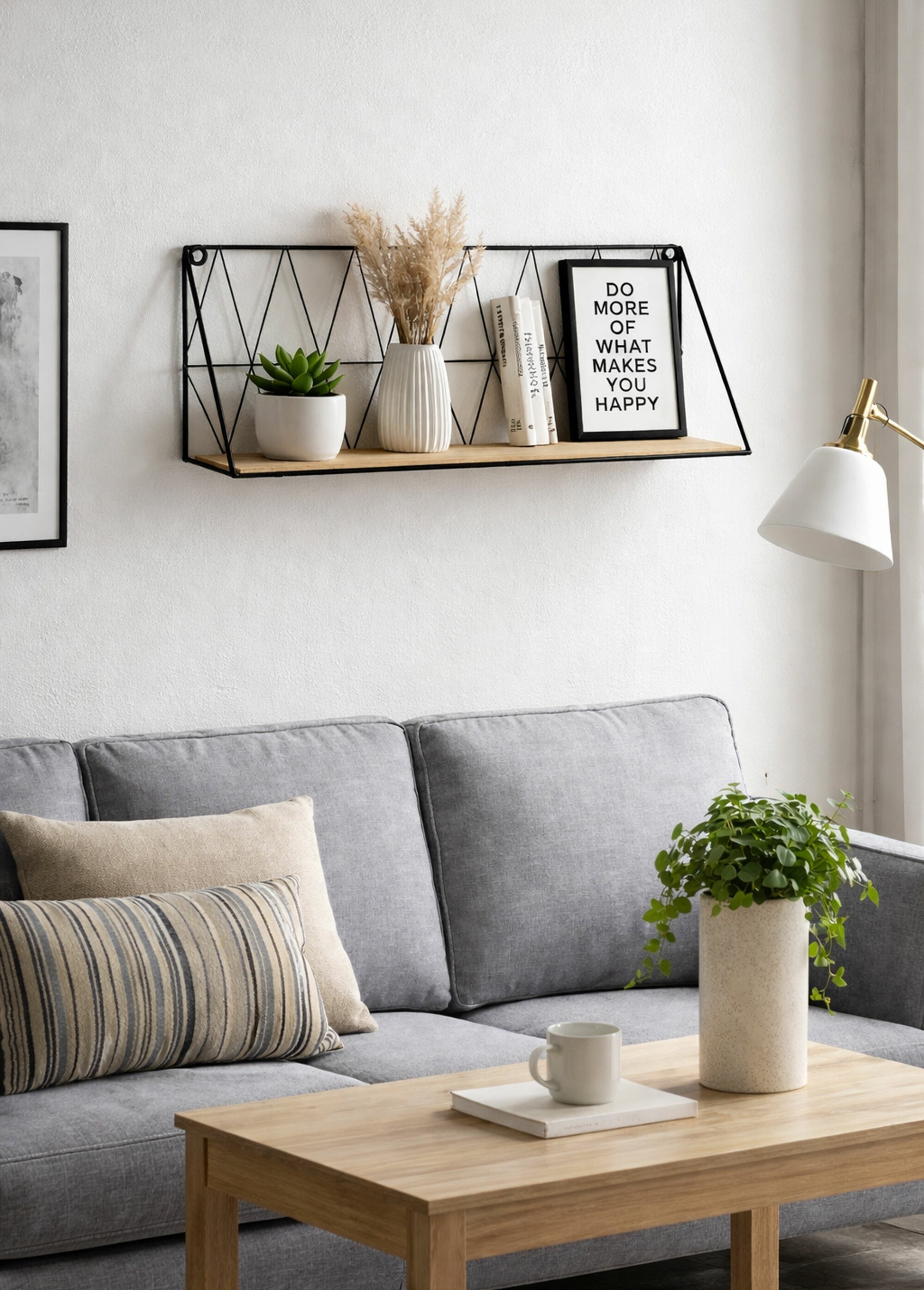 Étagère murale tendance en métal filaire Noir JJA-157199 SI1