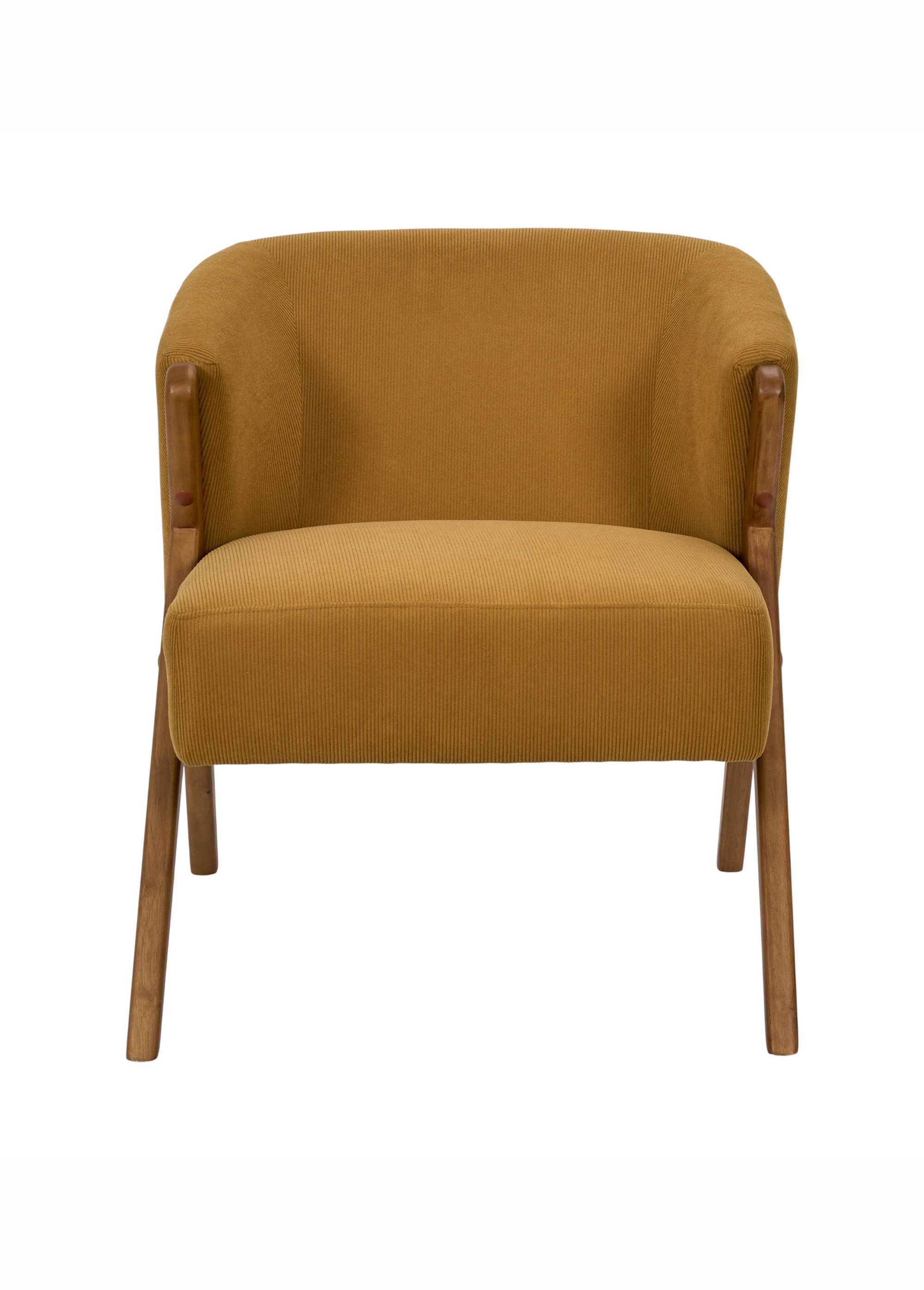 Fauteuil style vintage en velours JULES JAUNE CMP-HD7816 DE1
