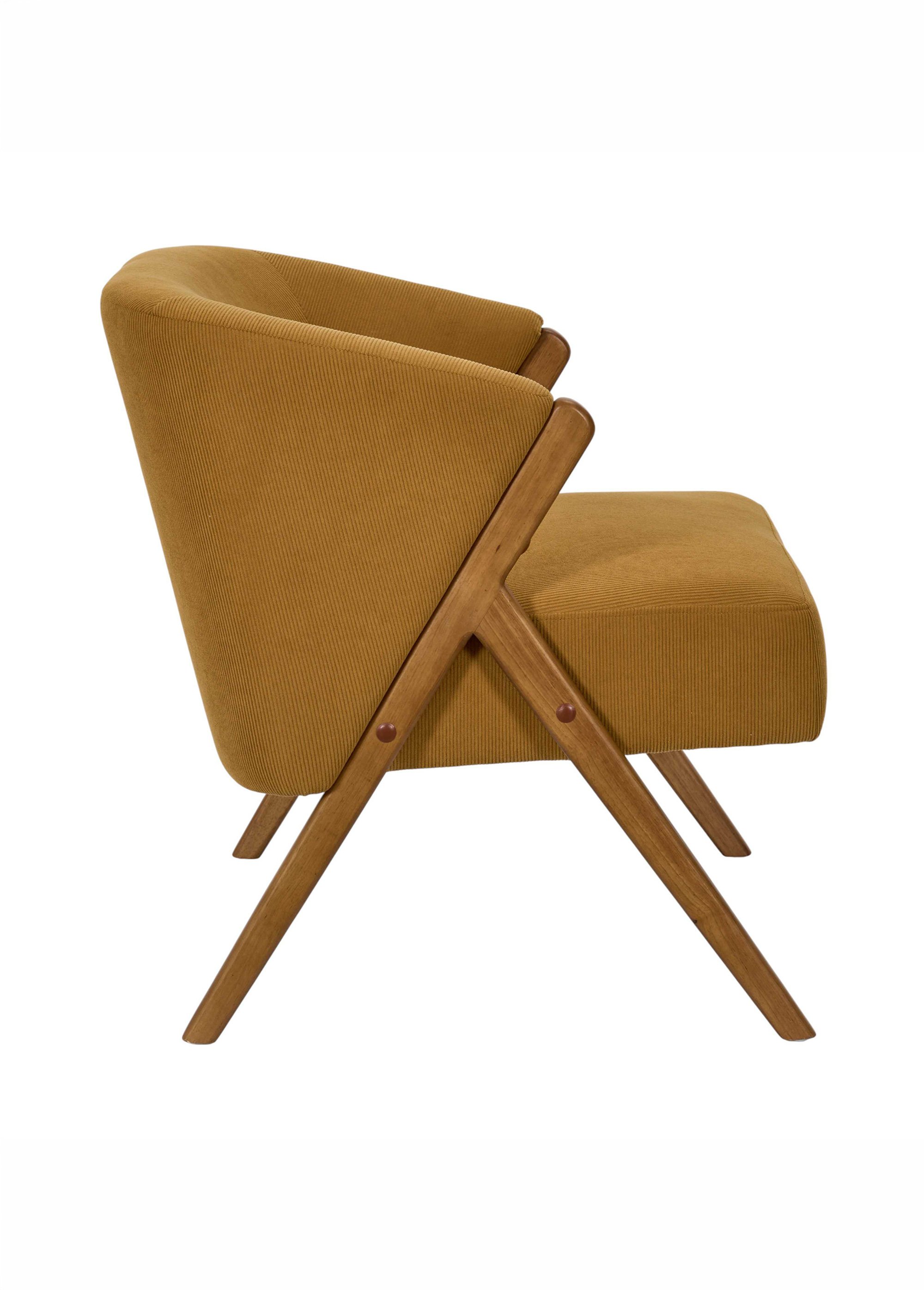 Fauteuil style vintage en velours JULES JAUNE CMP-HD7816 DR1