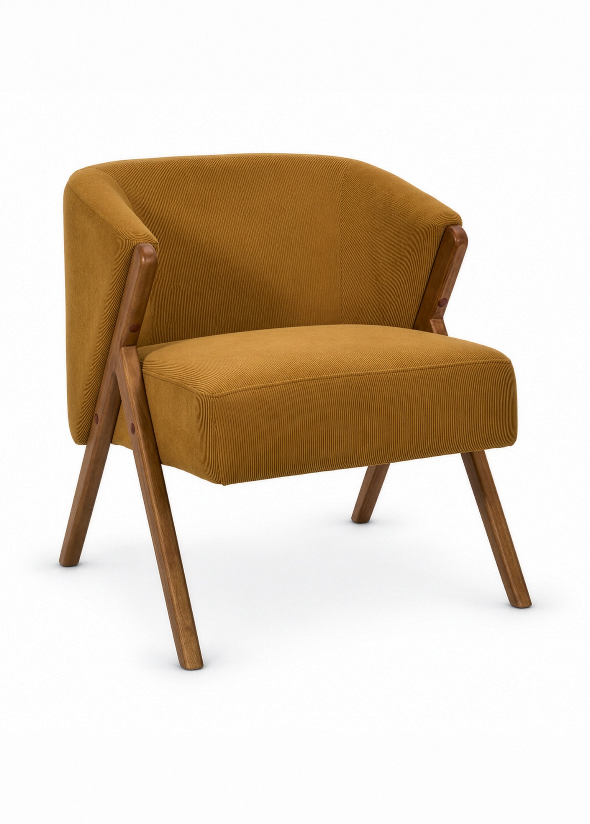 Fauteuil style vintage en velours JULES JAUNE CMP-HD7816 FA1