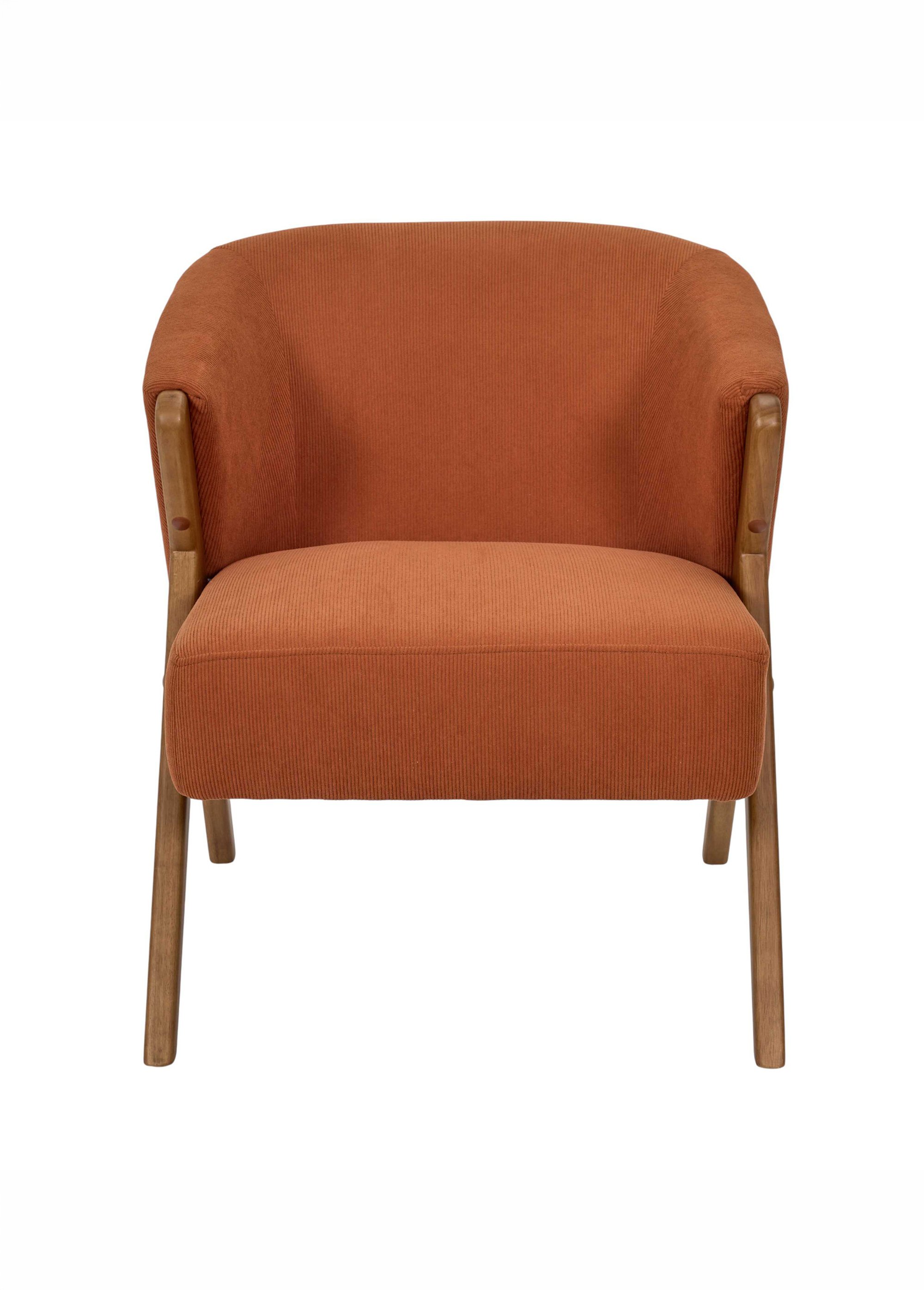 Fauteuil style vintage en velours JULES ORANGE CMP-HD7816 DE1