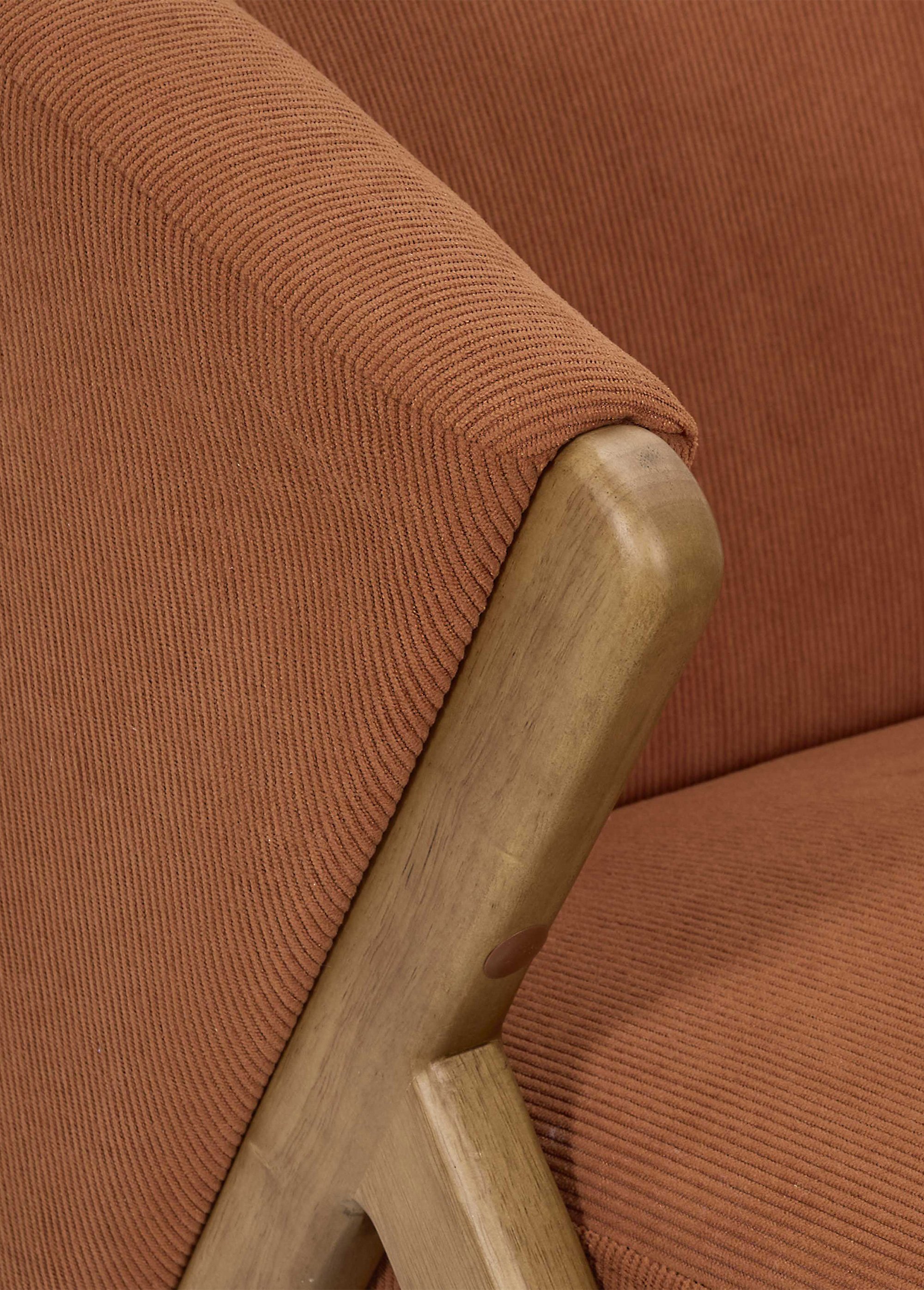 Fauteuil style vintage en velours JULES ORANGE CMP-HD7816 DE2