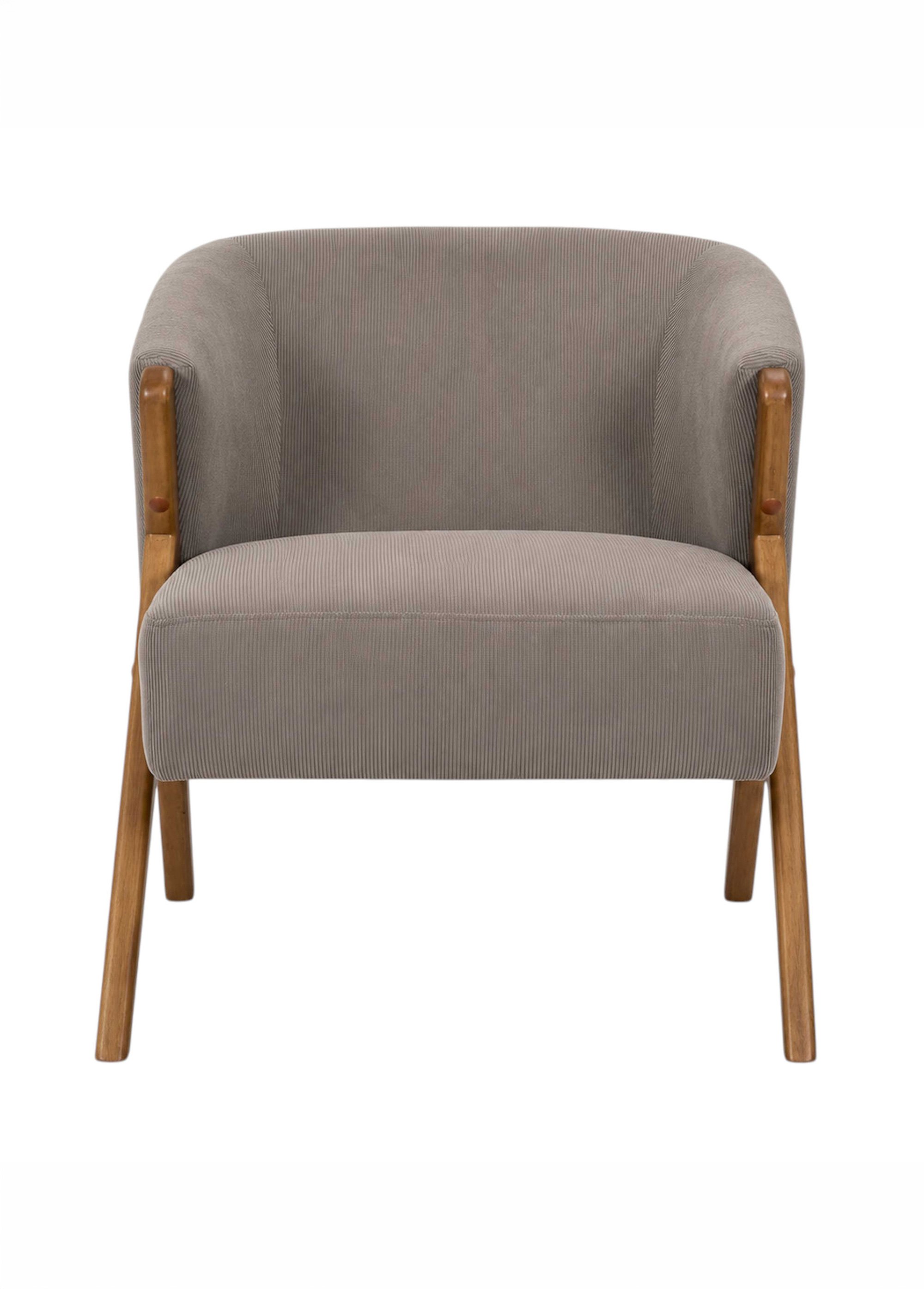 Fauteuil style vintage en velours JULES MARRON CMP-HD7816 DE1