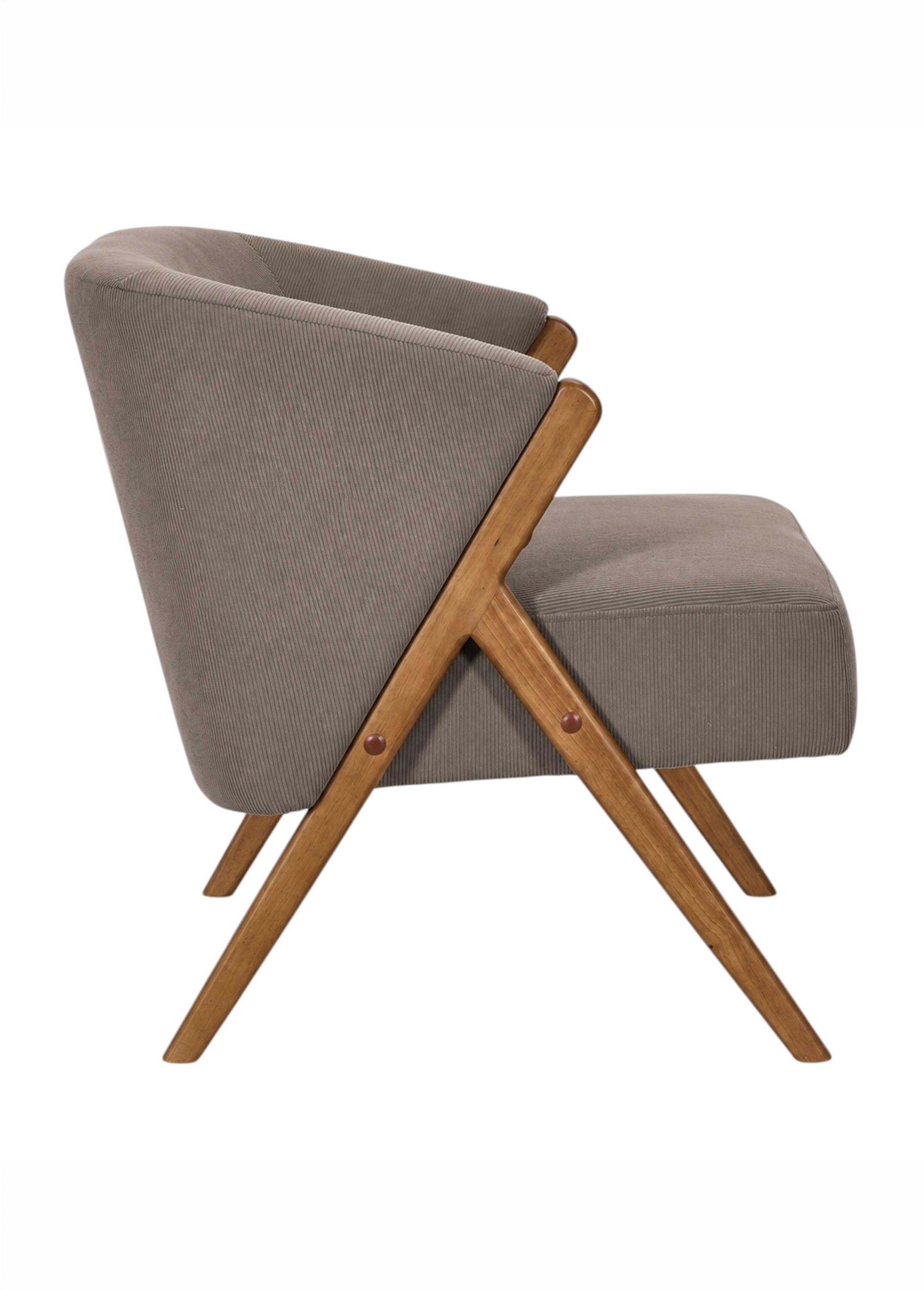 Fauteuil style vintage en velours JULES MARRON CMP-HD7816 DR1