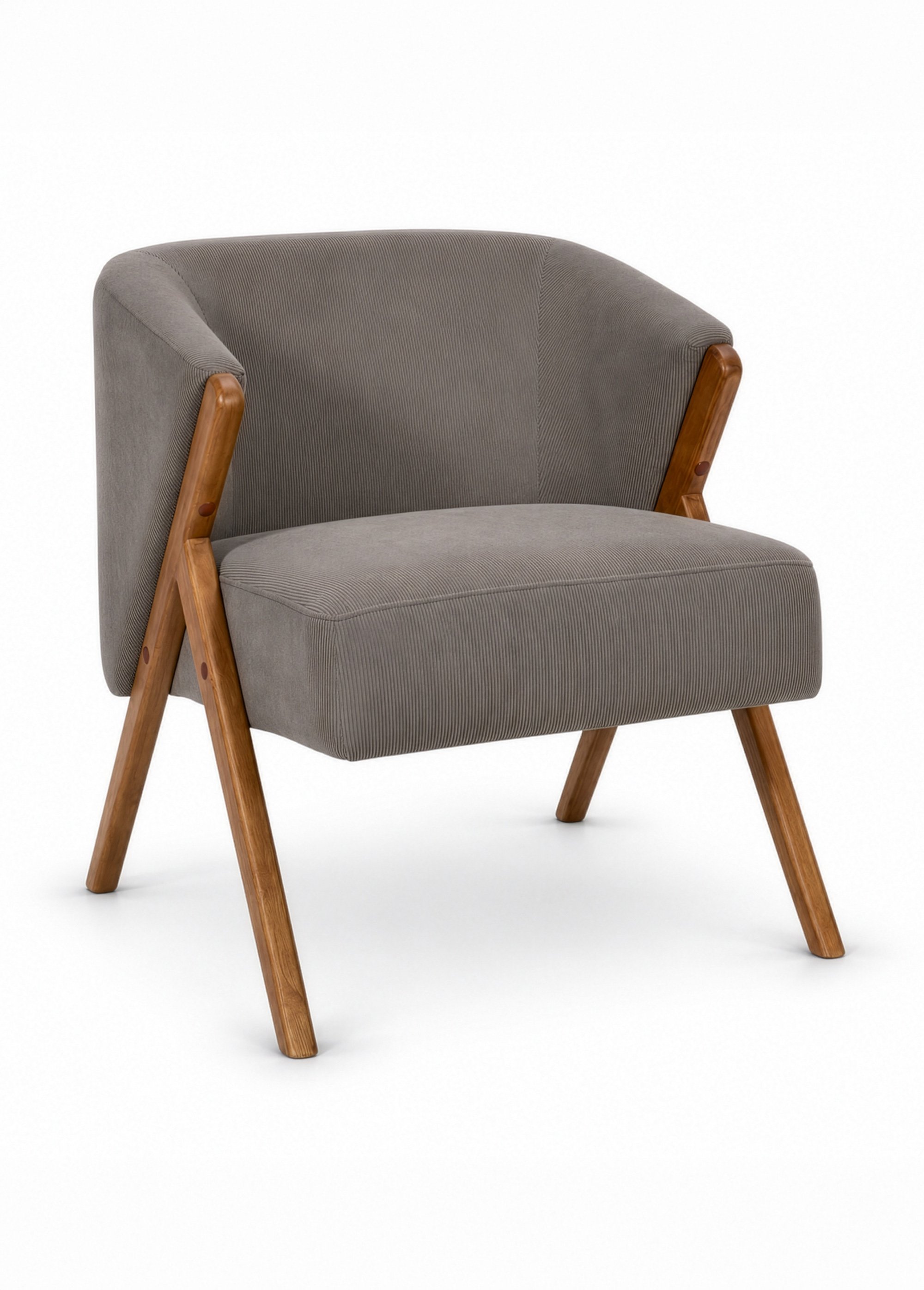 Fauteuil style vintage en velours JULES MARRON CMP-HD7816 FA1