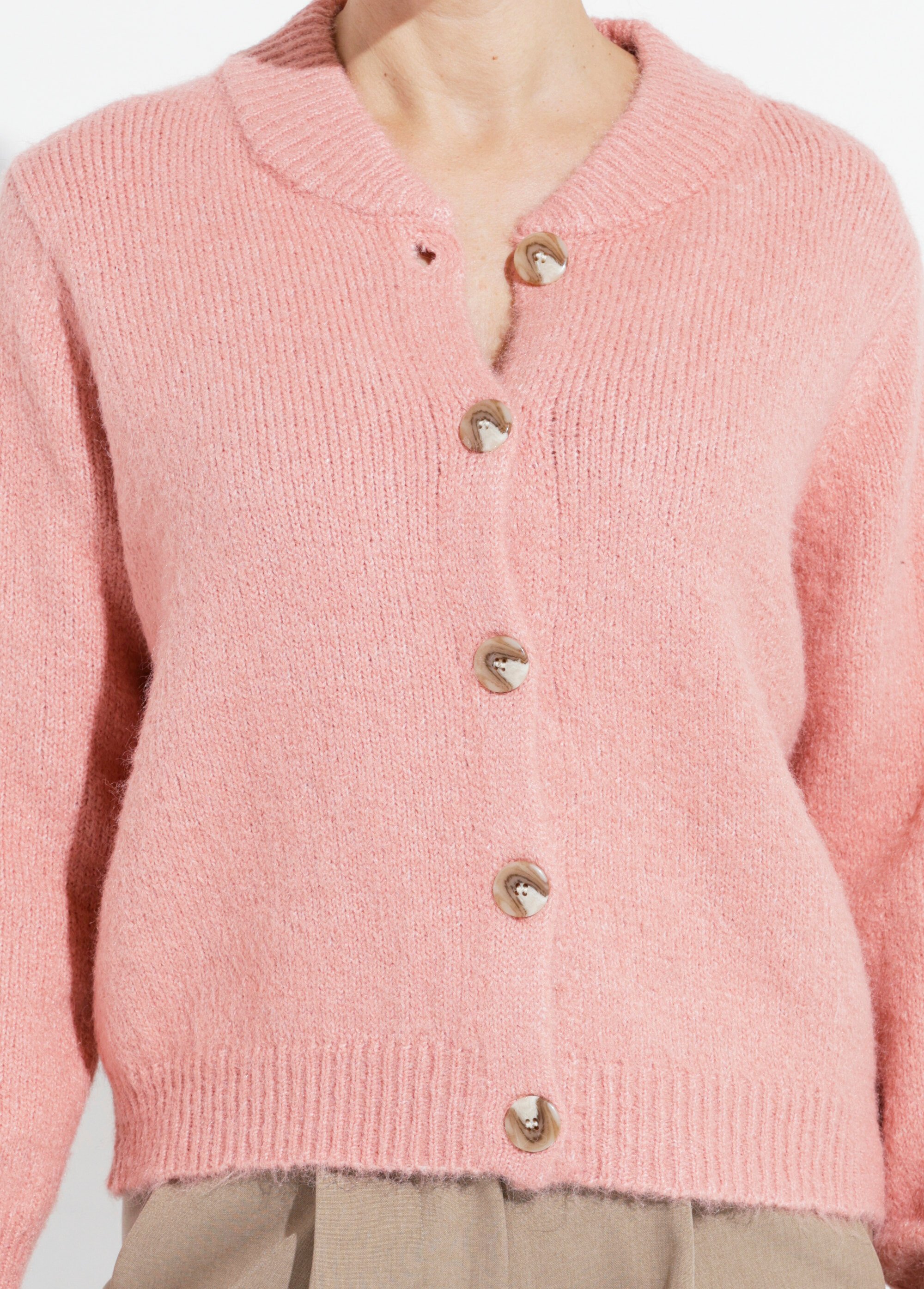 Gilet en maille col rond fantaisie