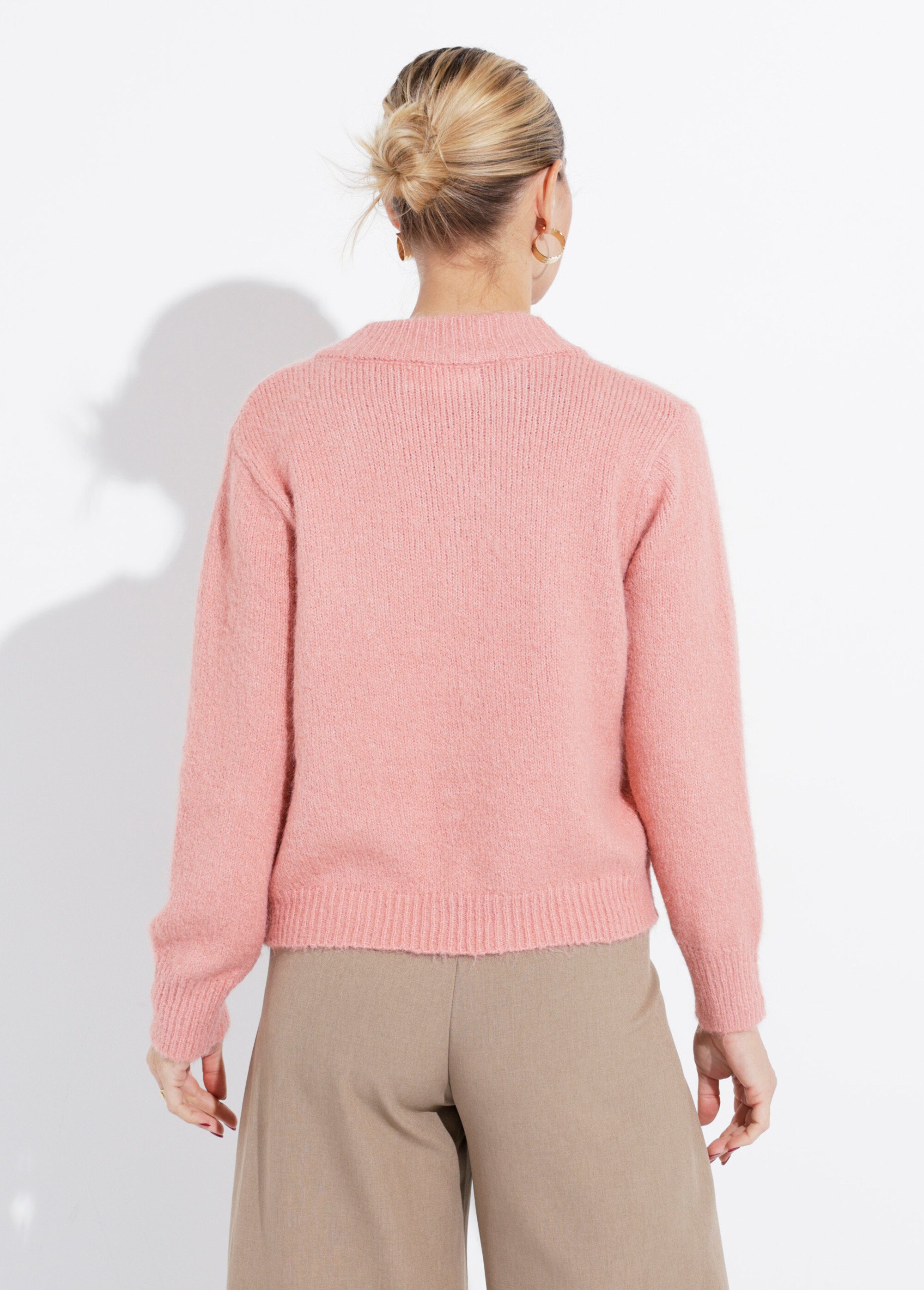Gilet en maille col rond fantaisie