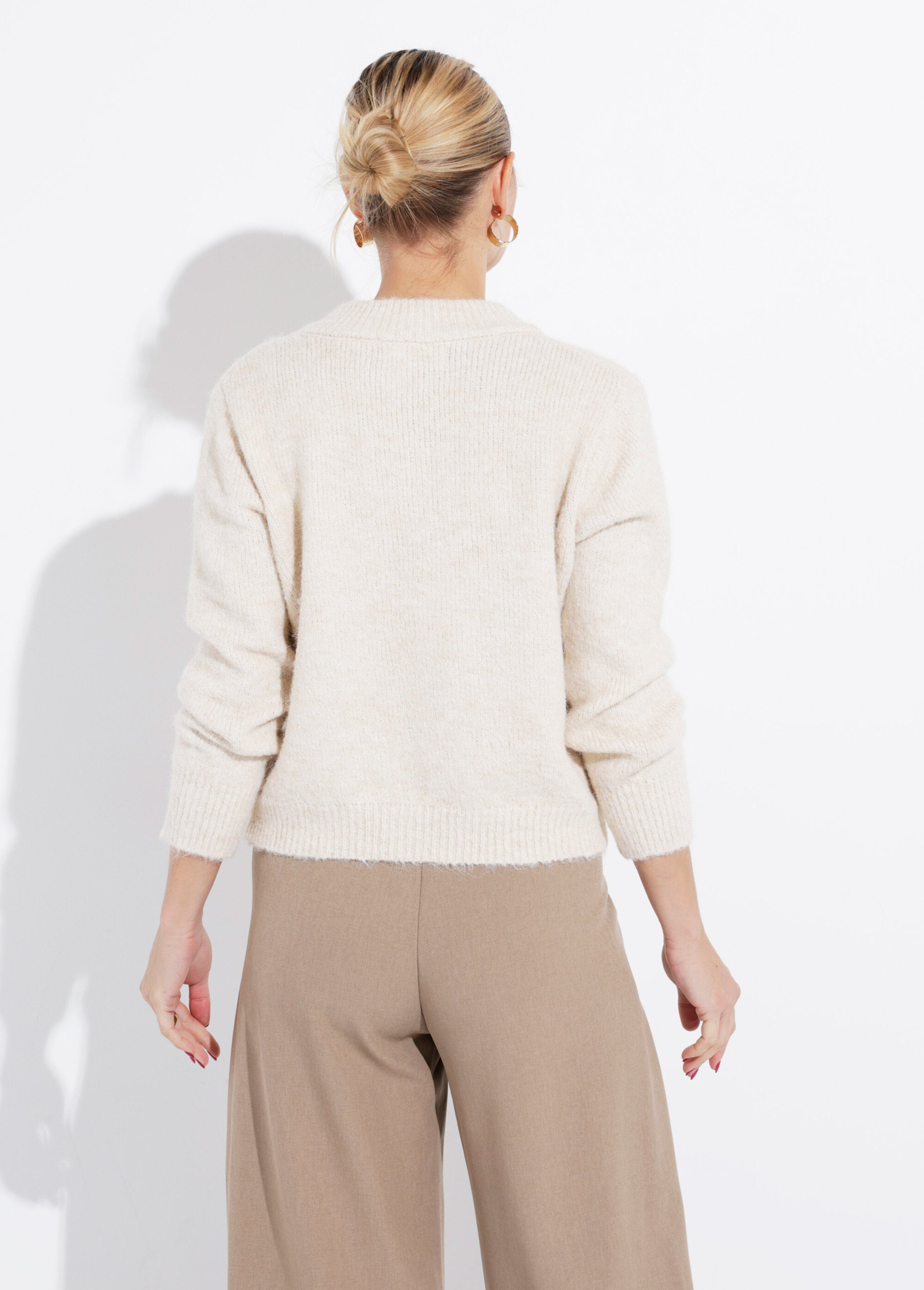 Gilet en maille col rond fantaisie