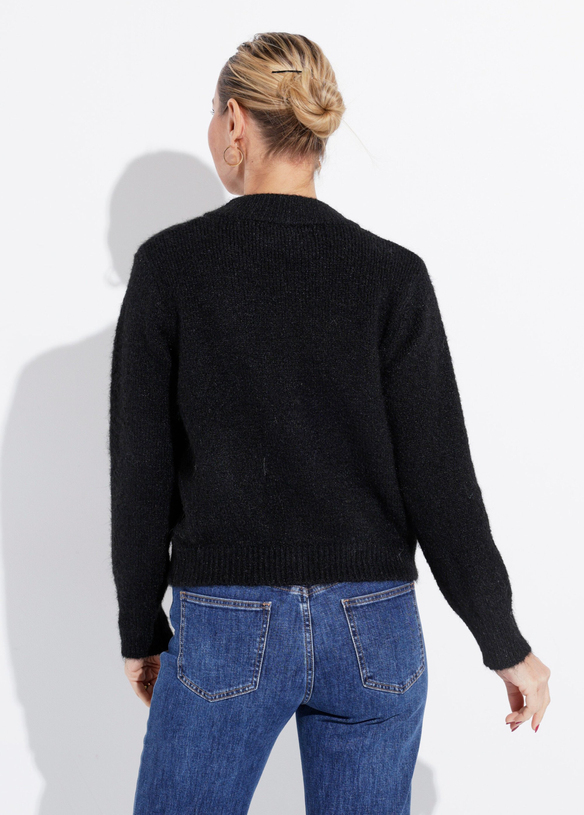 Gilet en maille col rond fantaisie