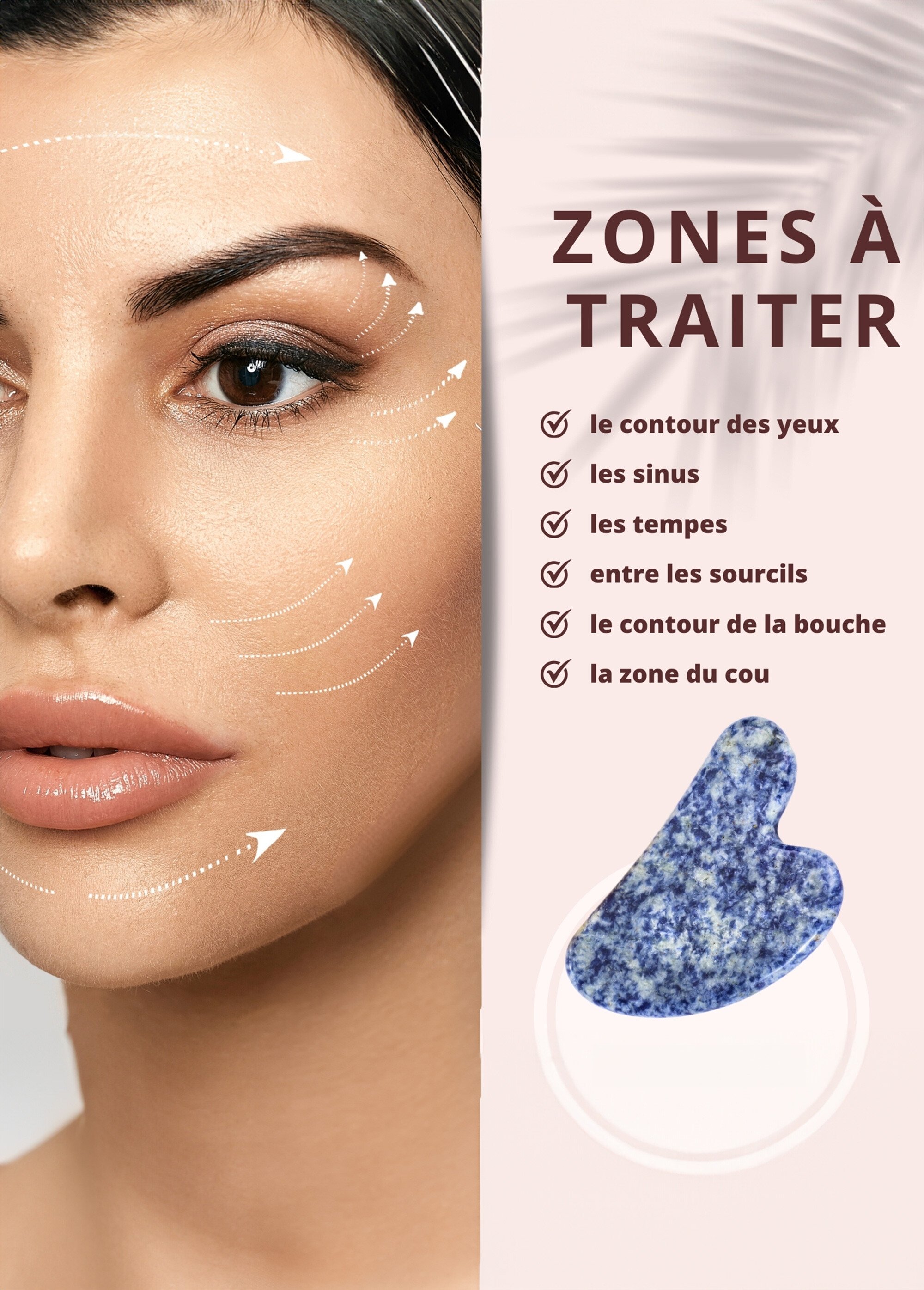 Gua sha de massage en pierre de sodalite Bleu ZENSODALITE DE3