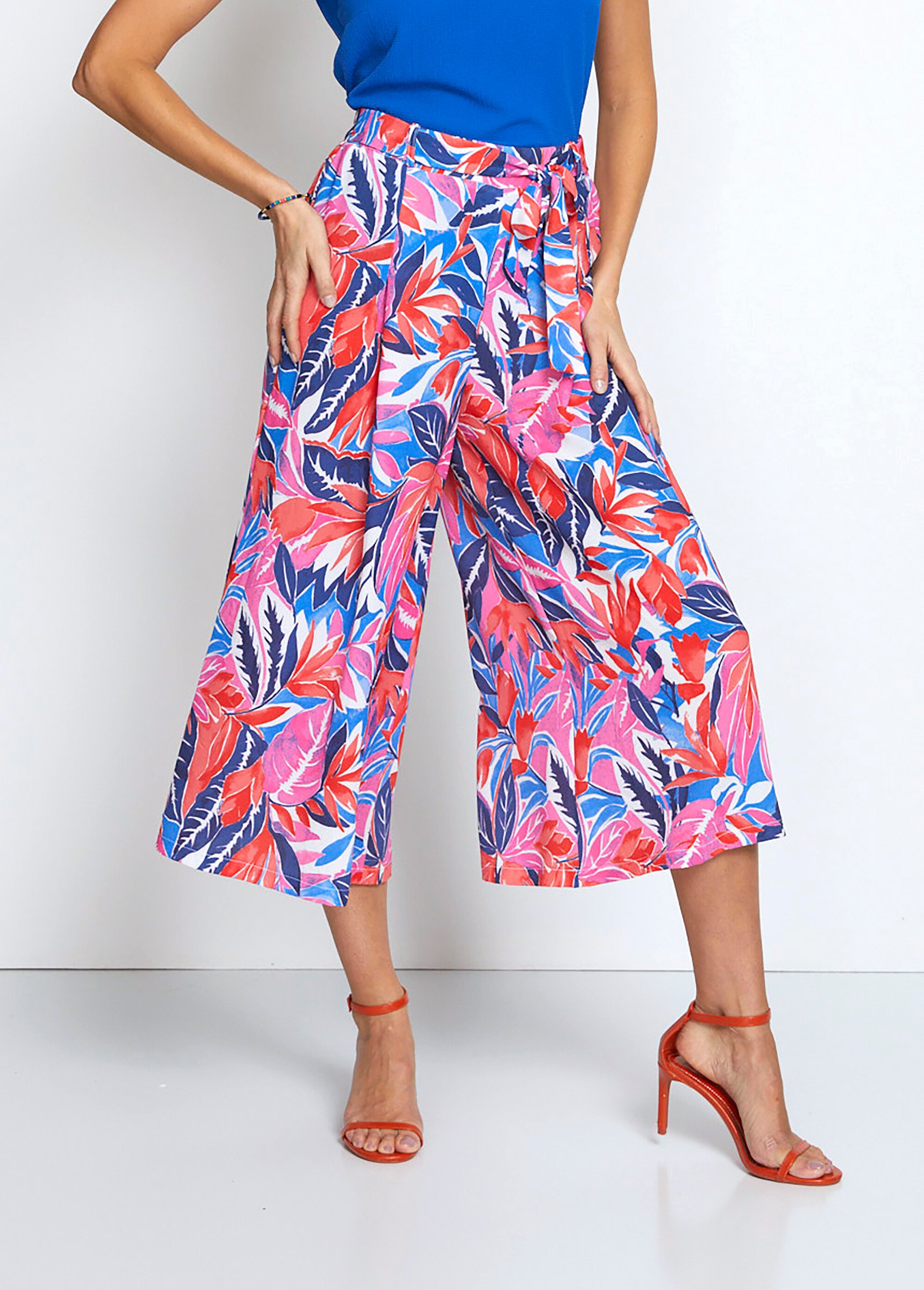 Jupe-culotte longue taille semi-élastiquée