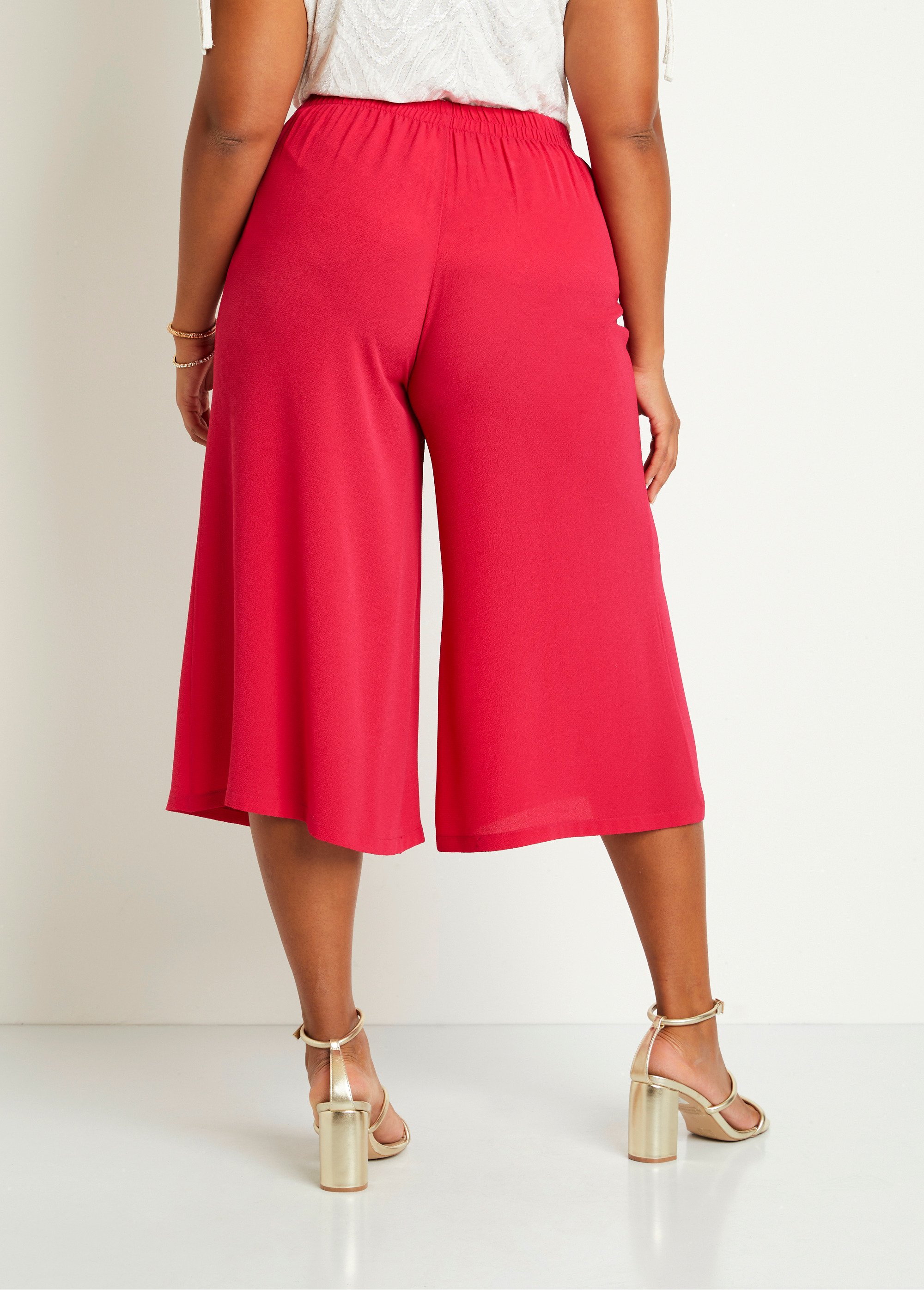 Jupe-culotte longue taille semi-élastiquée