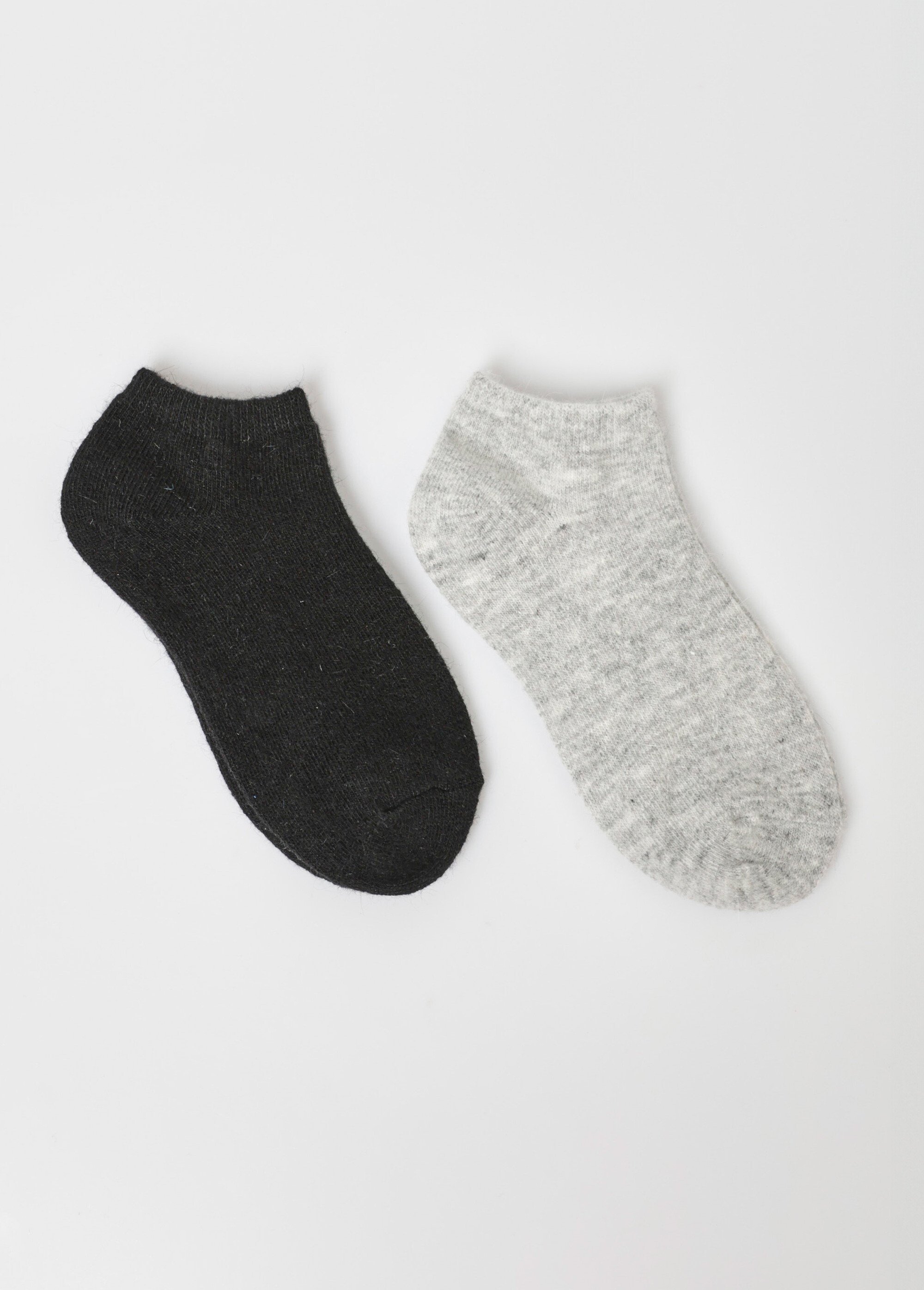 Lot de 2 Socquettes basses avec laine, chaudes