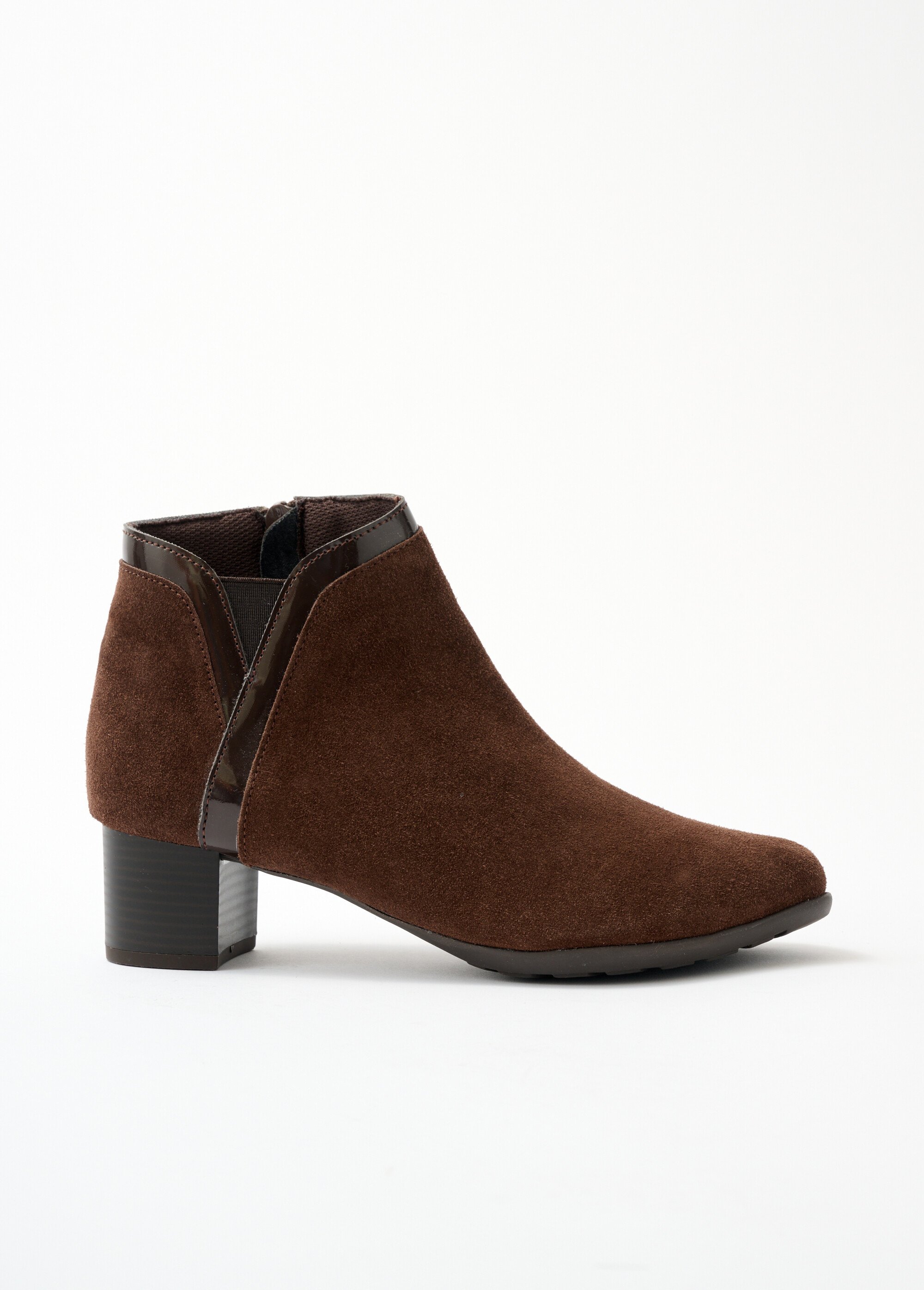 Low boots zippées largeur confort cuir Femme Marron OPIAZ DR1