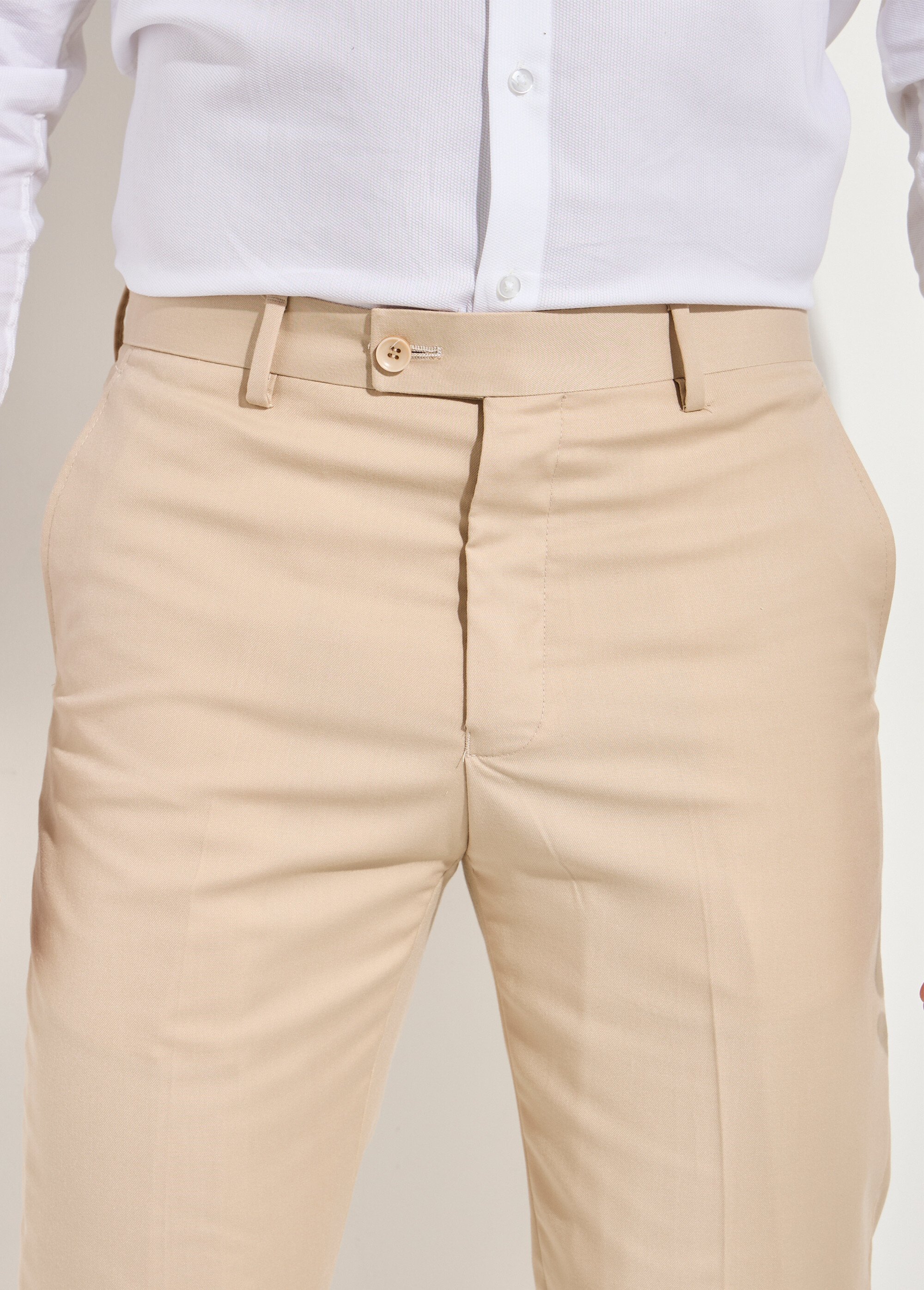 Pantalon de costume uni beige Homme Beige FUGITIF DE1