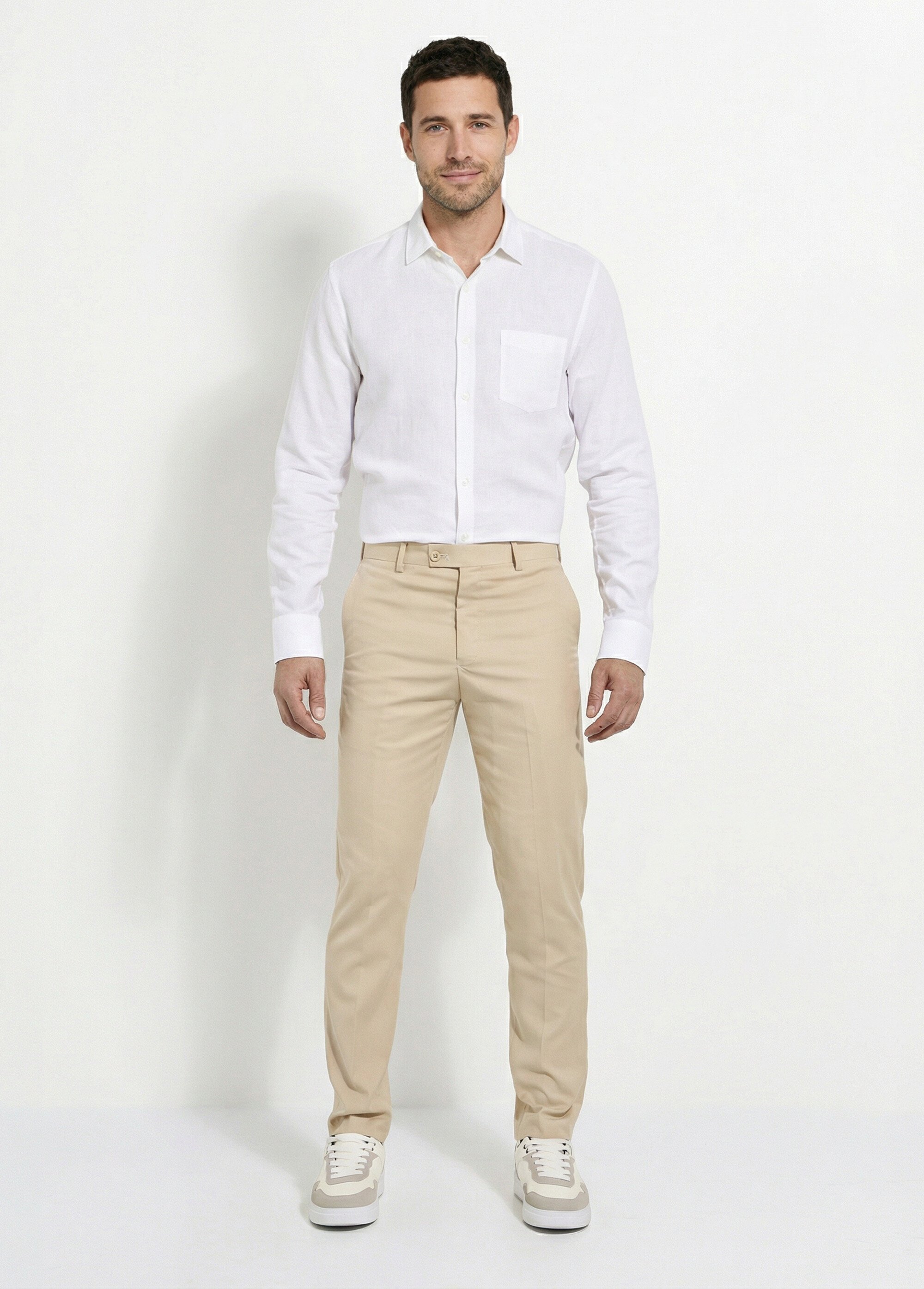 Pantalon de costume uni beige Homme Beige FUGITIF SF1