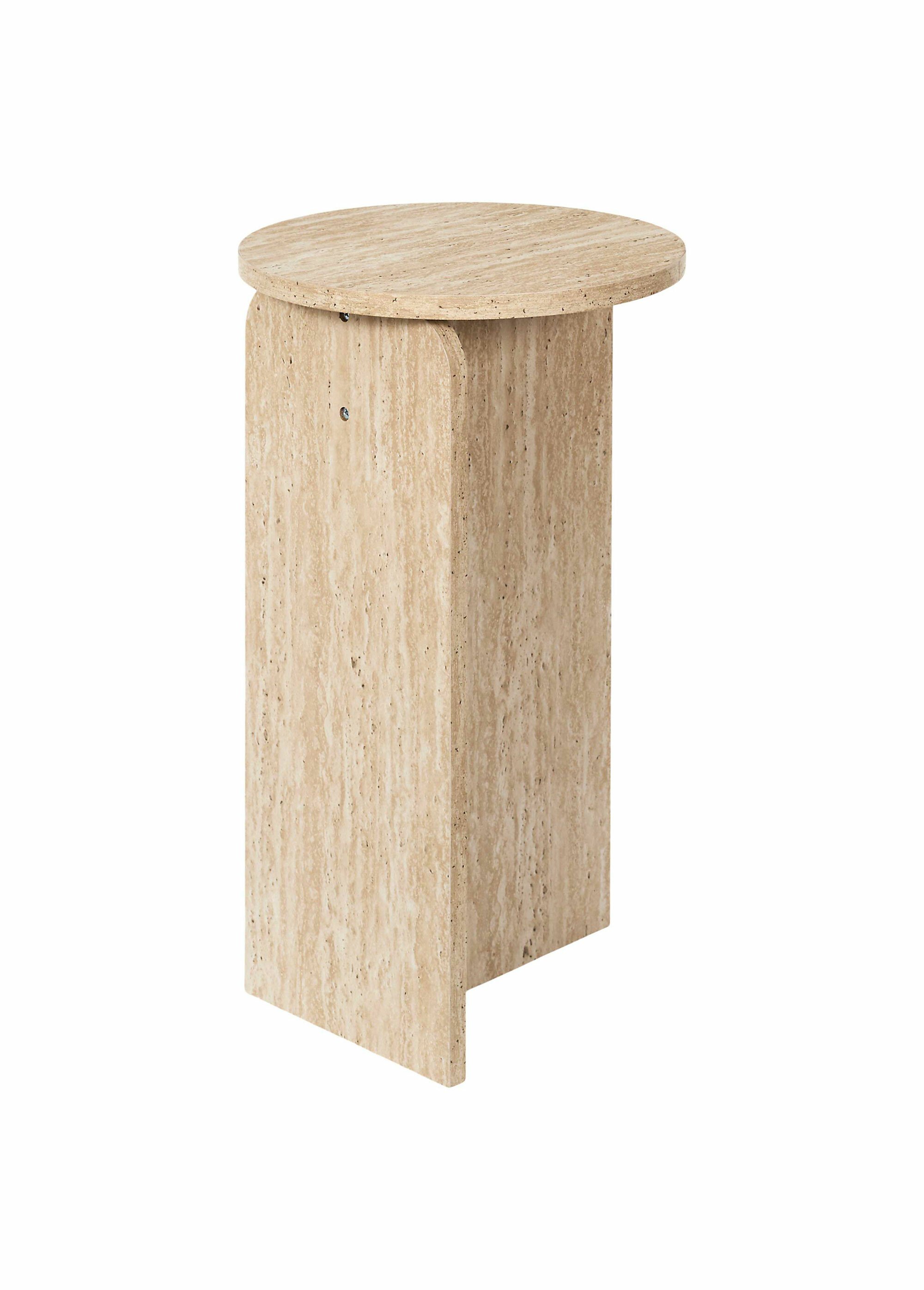 Petite table d'appoint, effet pierre BLANC ET BEIGE CMP-HD7738 DO1