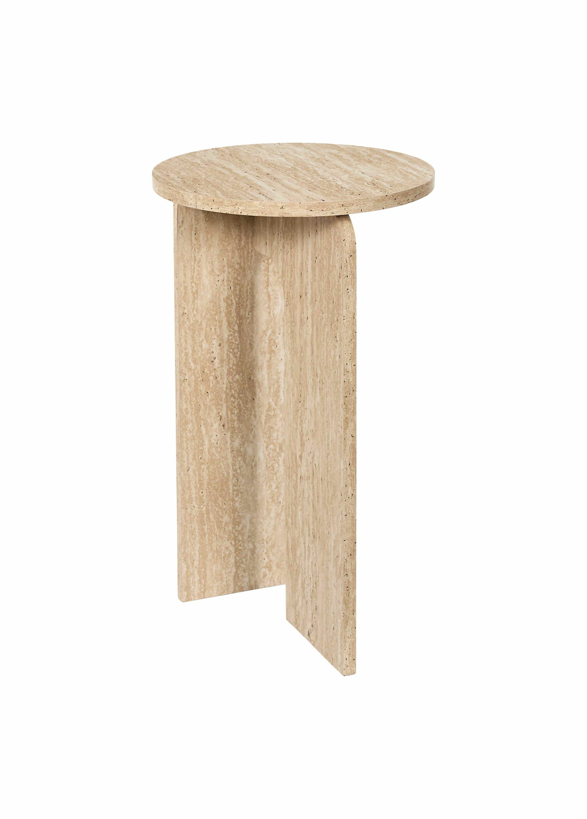 Petite table d'appoint, effet pierre BLANC ET BEIGE CMP-HD7738 FA1