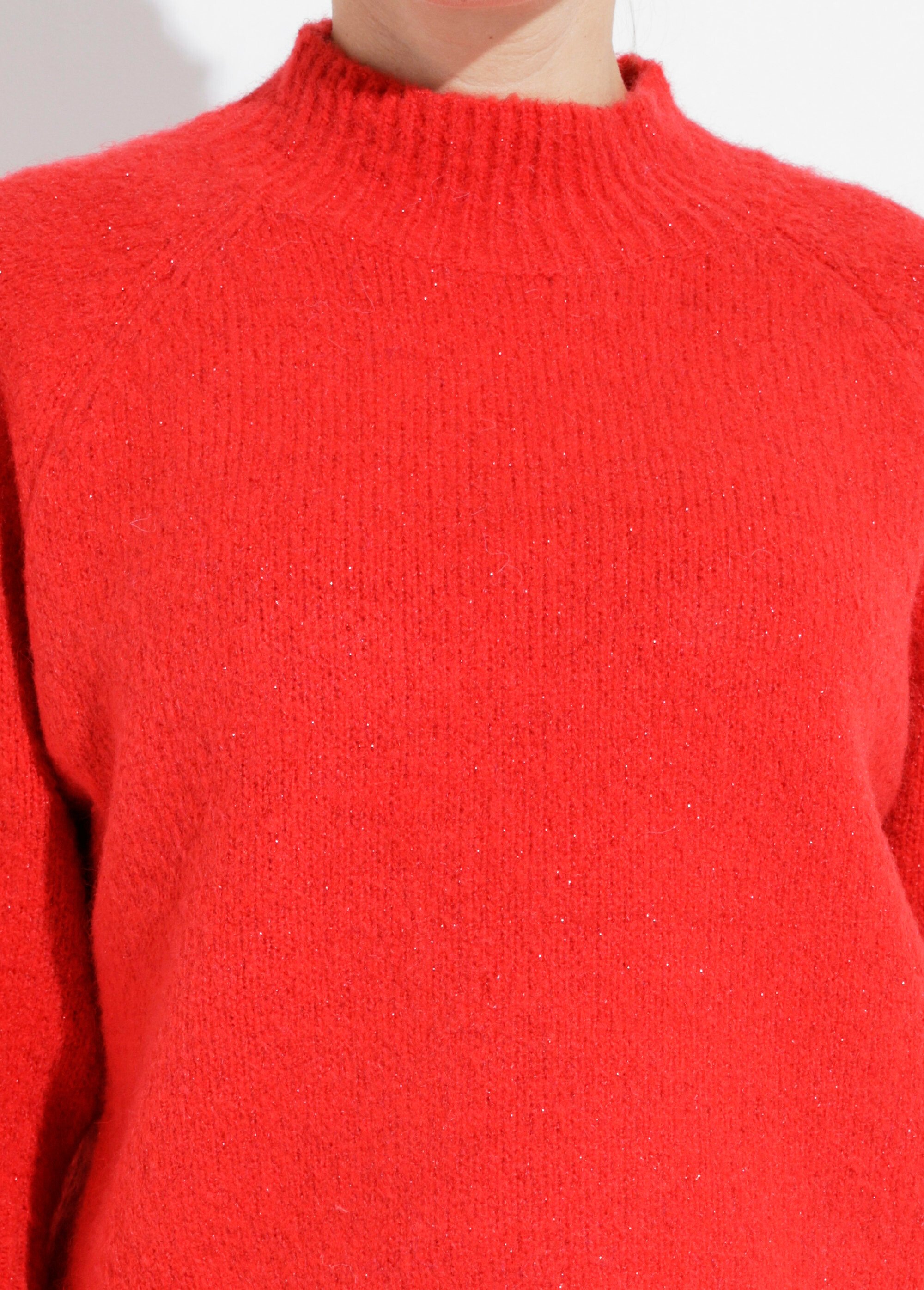 Pull col montant en maille brillante