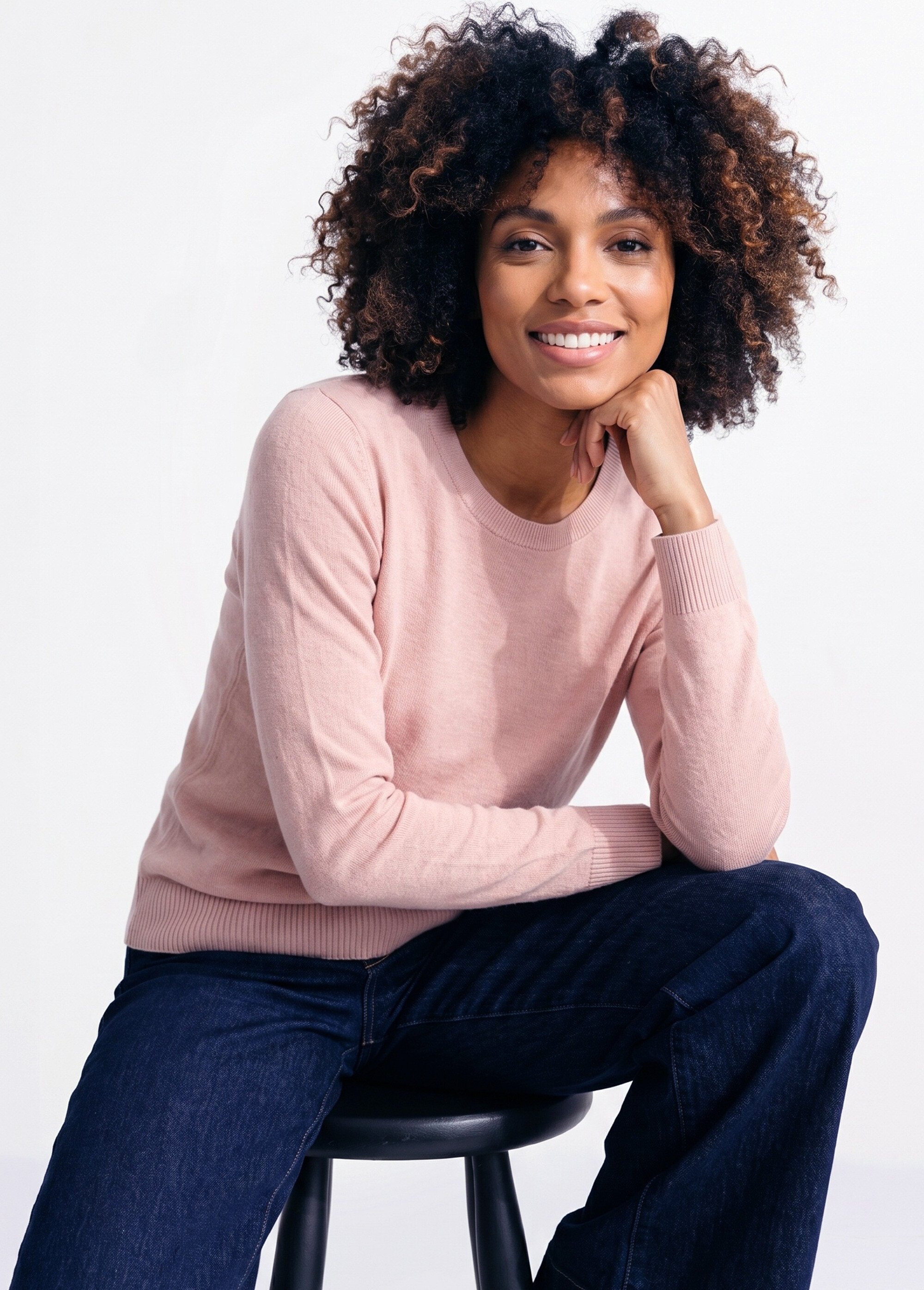 Pull doux col rond manches longues