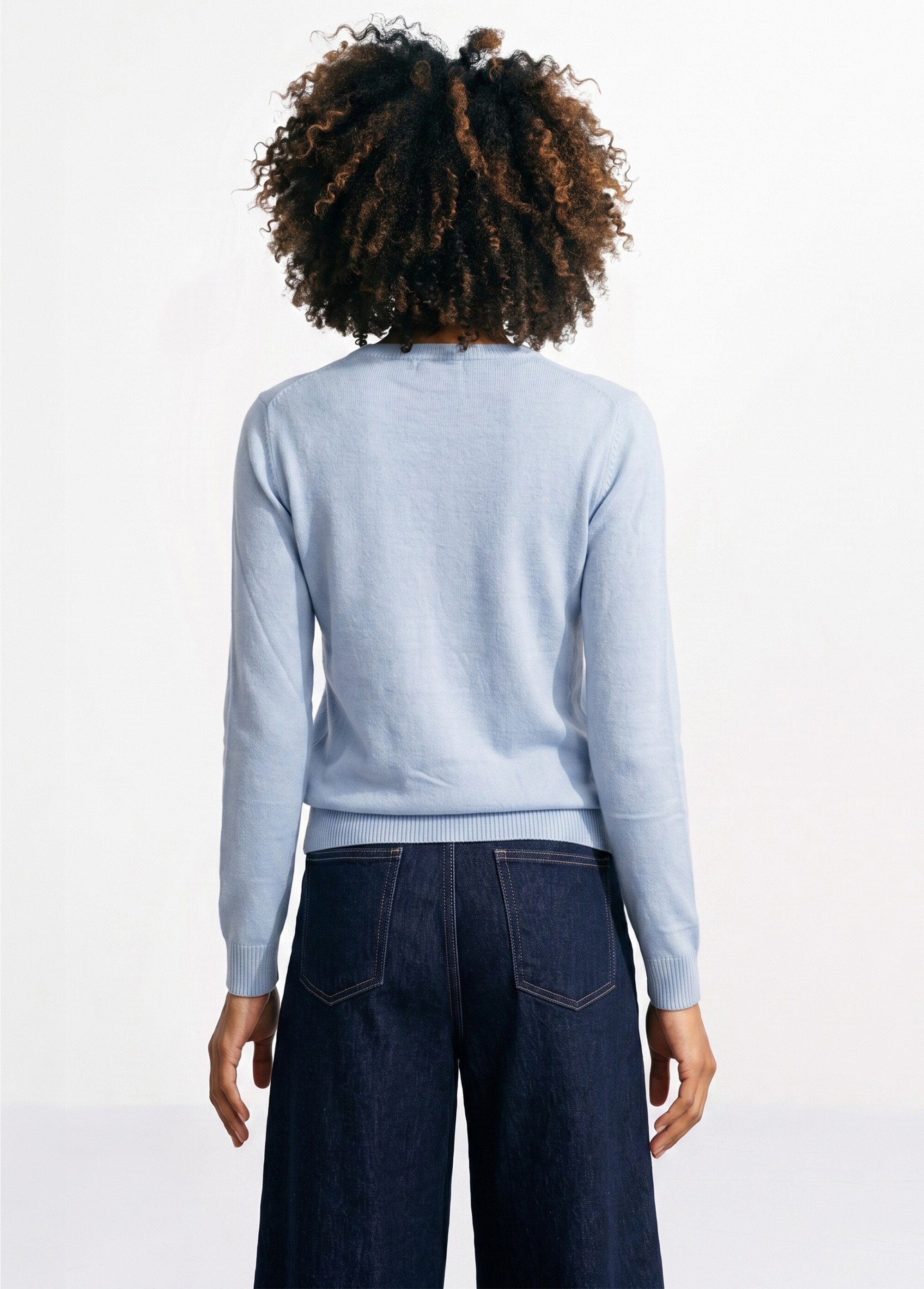 Pull doux col rond manches longues Femme Bleu PALPITE DO1