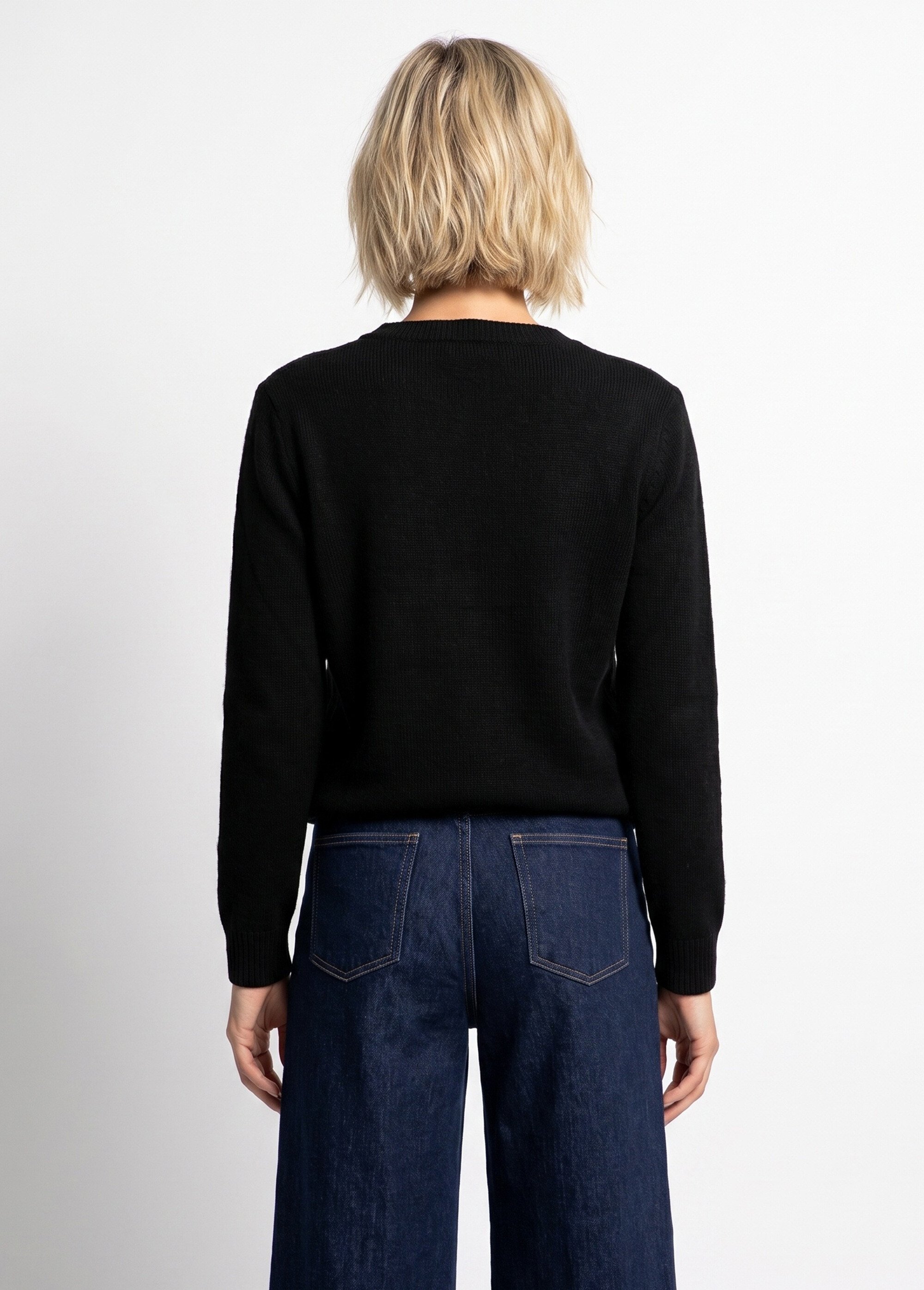 Pull doux col rond manches longues