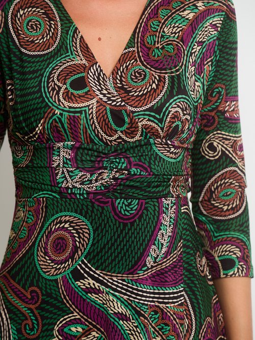 Robe portefeuille taille drapée en maille Femme Rose FI-ROCHICA DE2