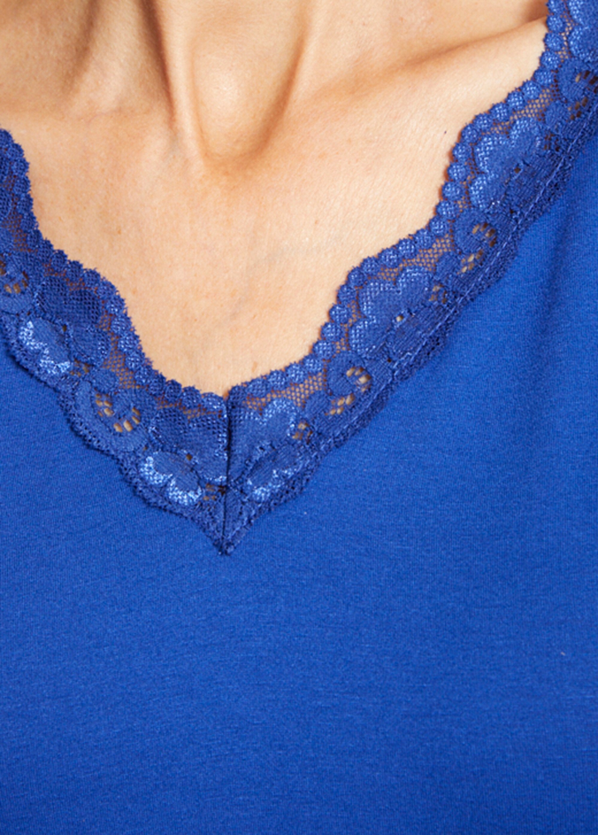 T-shirt court extensible dentelle