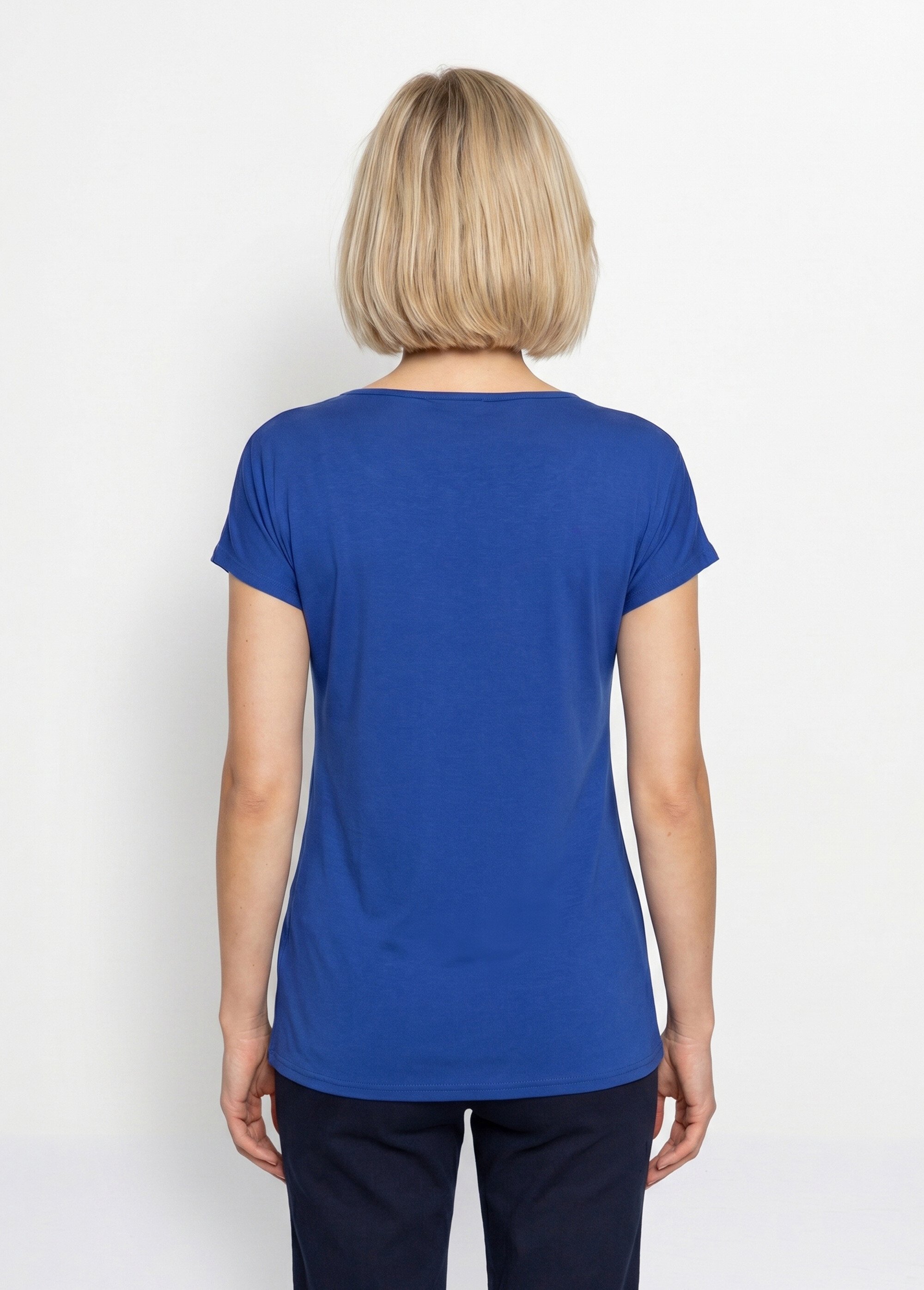 T-shirt court extensible dentelle