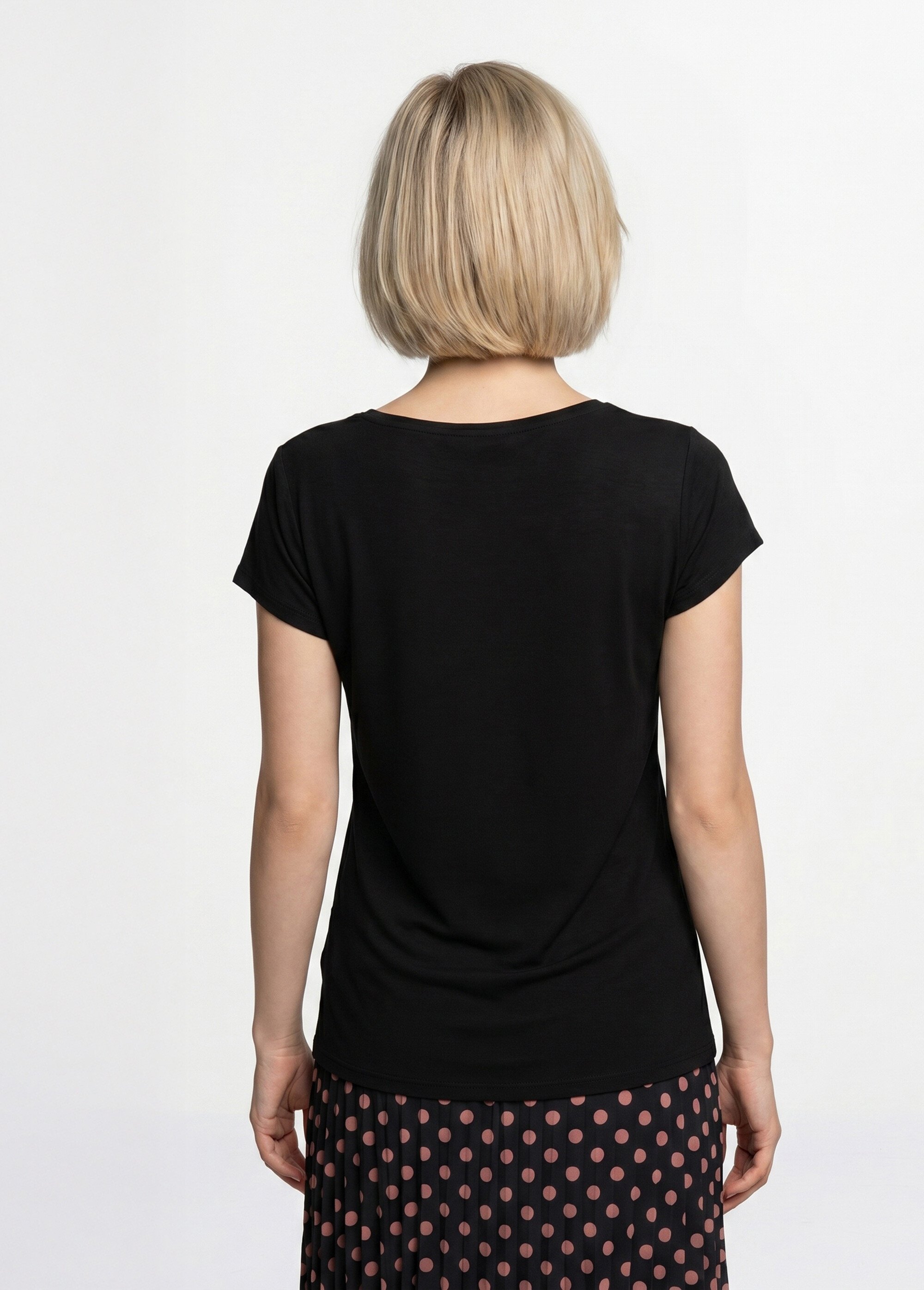 T-shirt court extensible dentelle