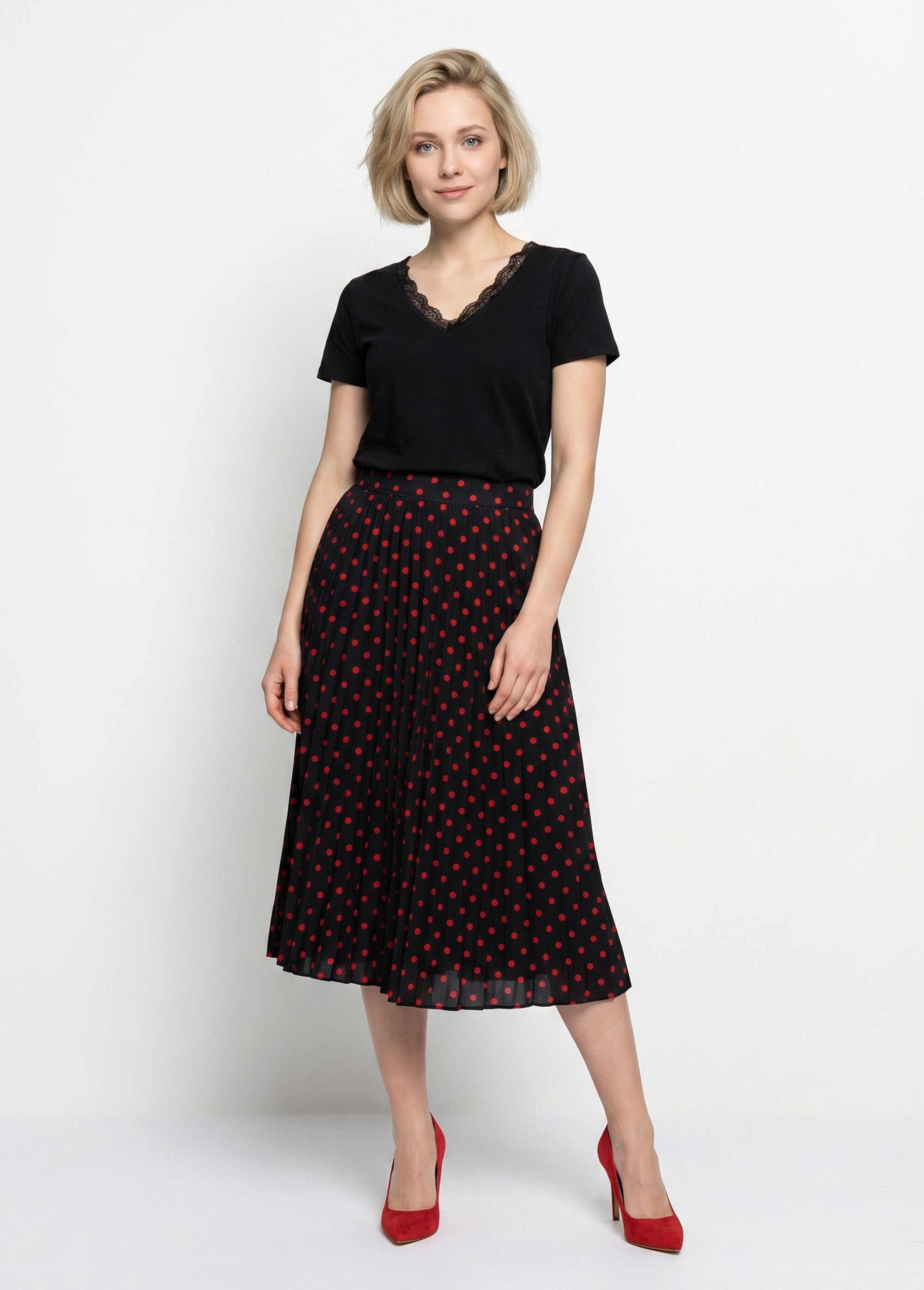 T-shirt court extensible dentelle Femme Noir CARACAS SI1