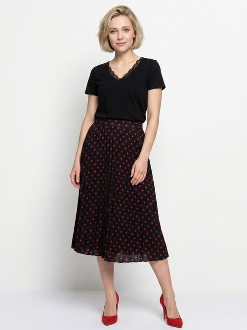 T-shirt court extensible dentelle Femme Noir CARACAS SI1