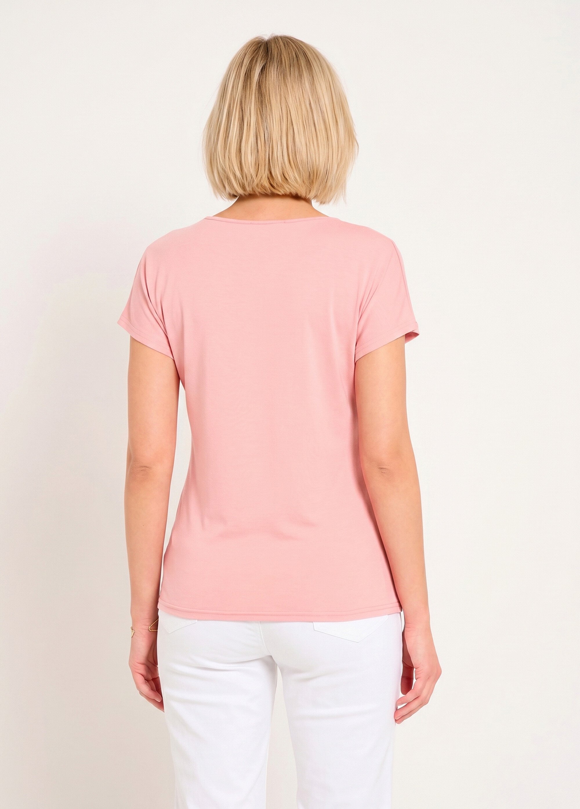 T-shirt court extensible dentelle