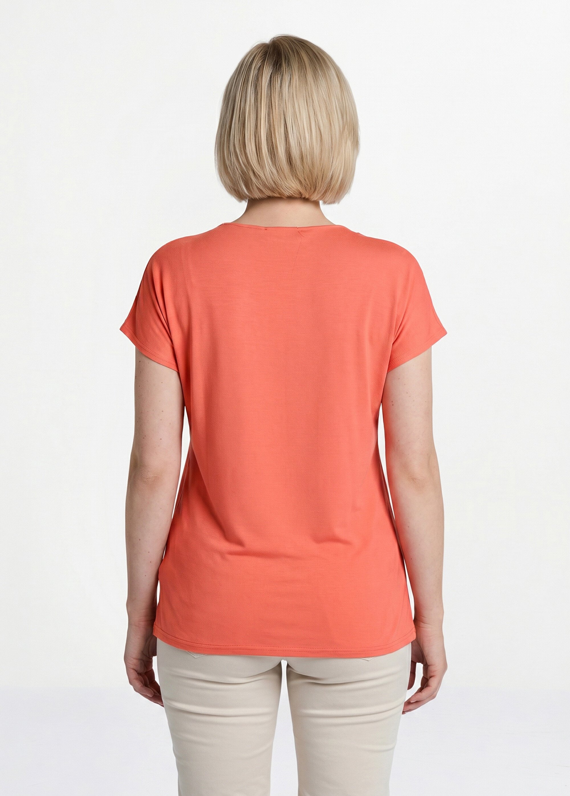 T-shirt court extensible dentelle