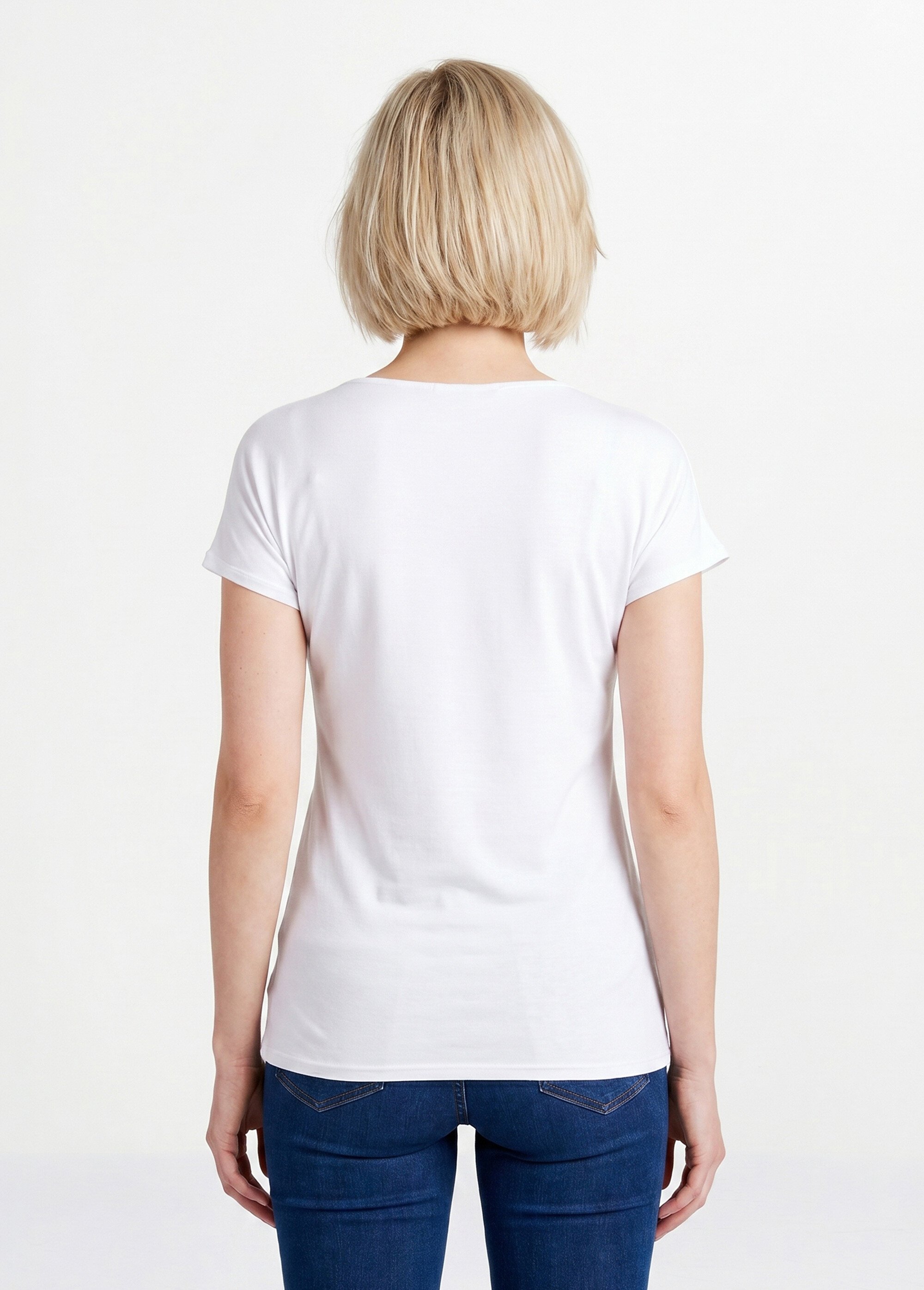T-shirt court extensible dentelle Femme Blanc CARACAS DO1