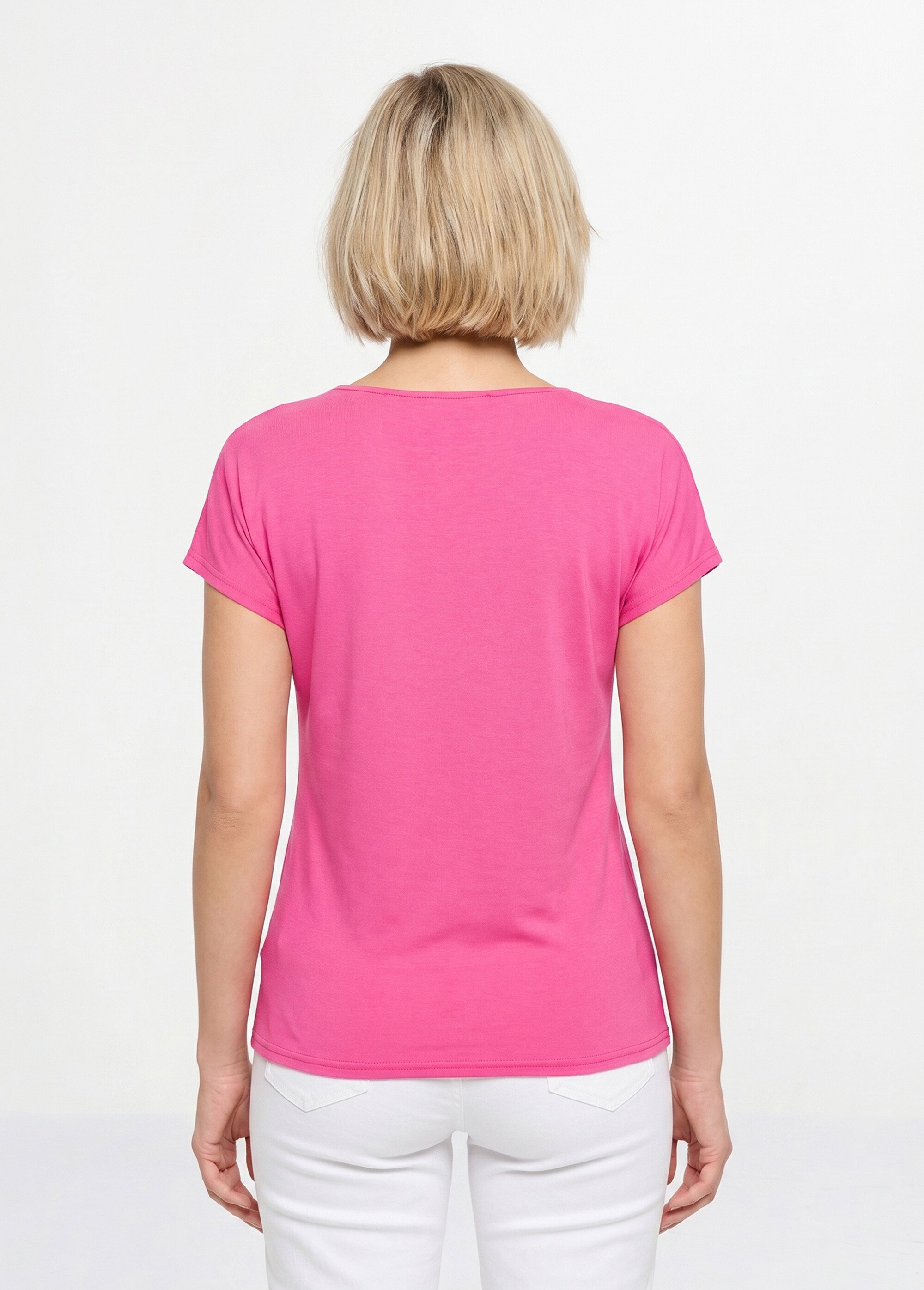 T-shirt court extensible dentelle Femme Rose CARACAS DO1