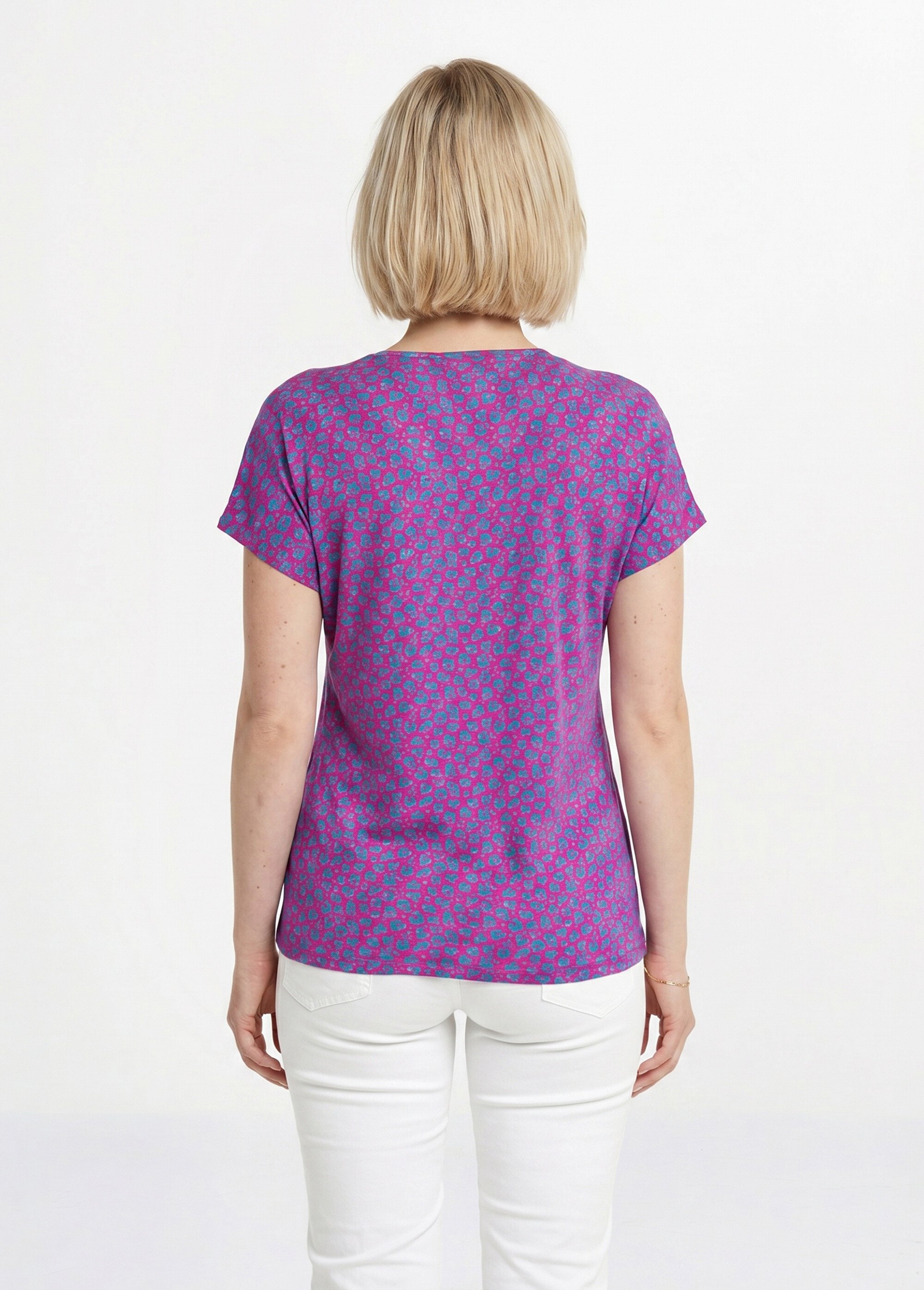 T-shirt court extensible dentelle Femme Rose CARACAS DO1