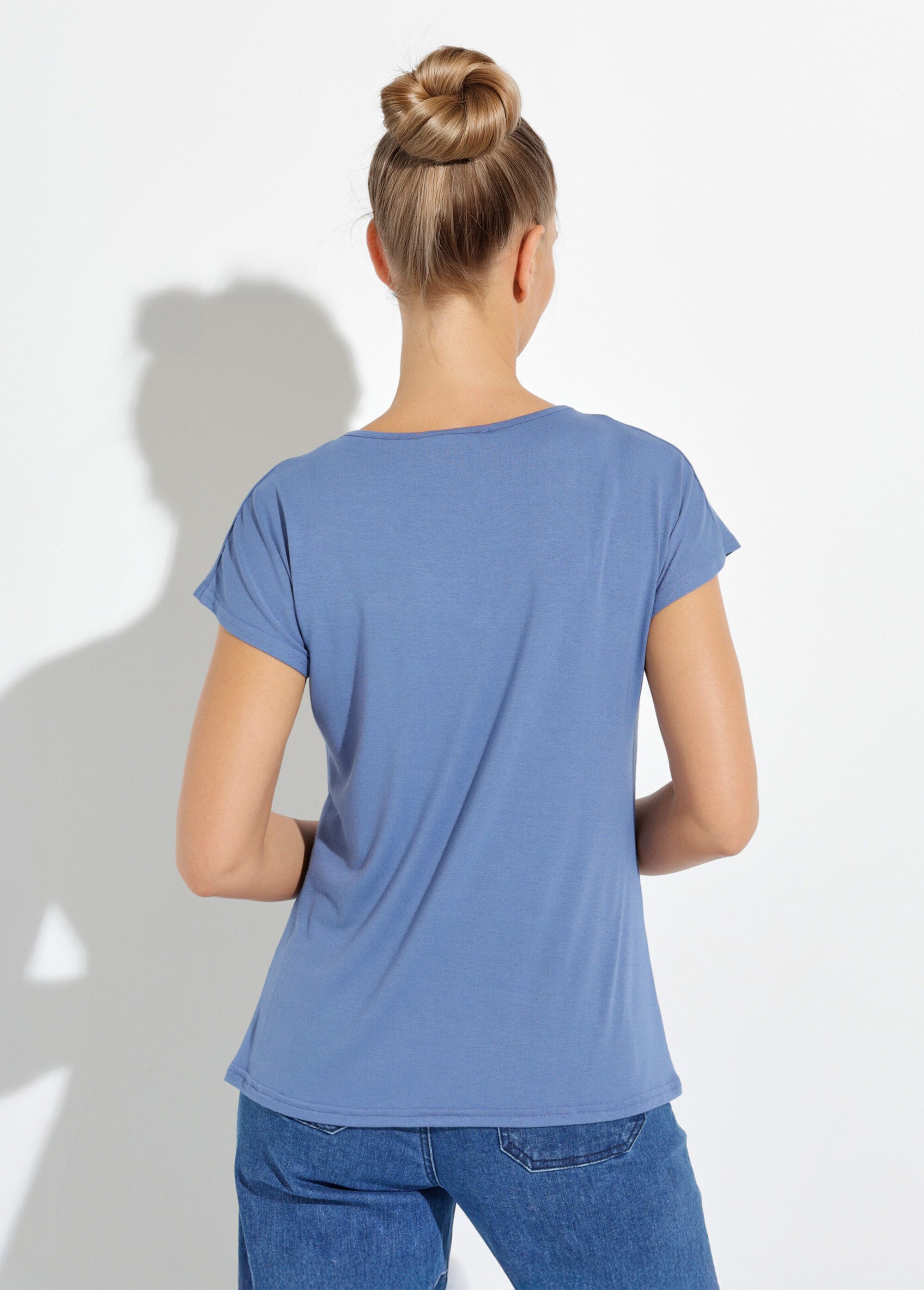 T-shirt court extensible dentelle