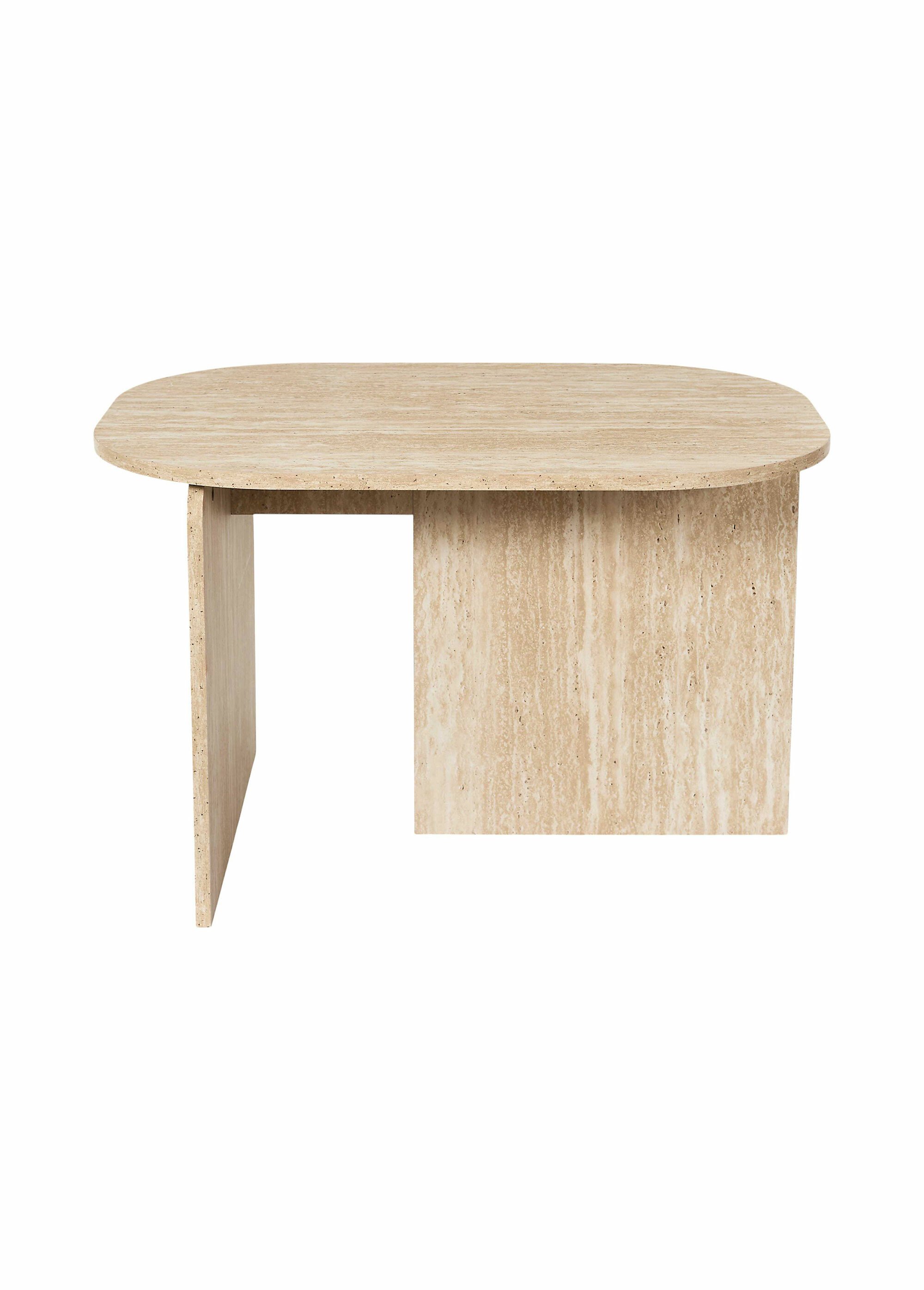 Table basse design, effet pierre BLANC ET BEIGE CMP-HD7739 DE1
