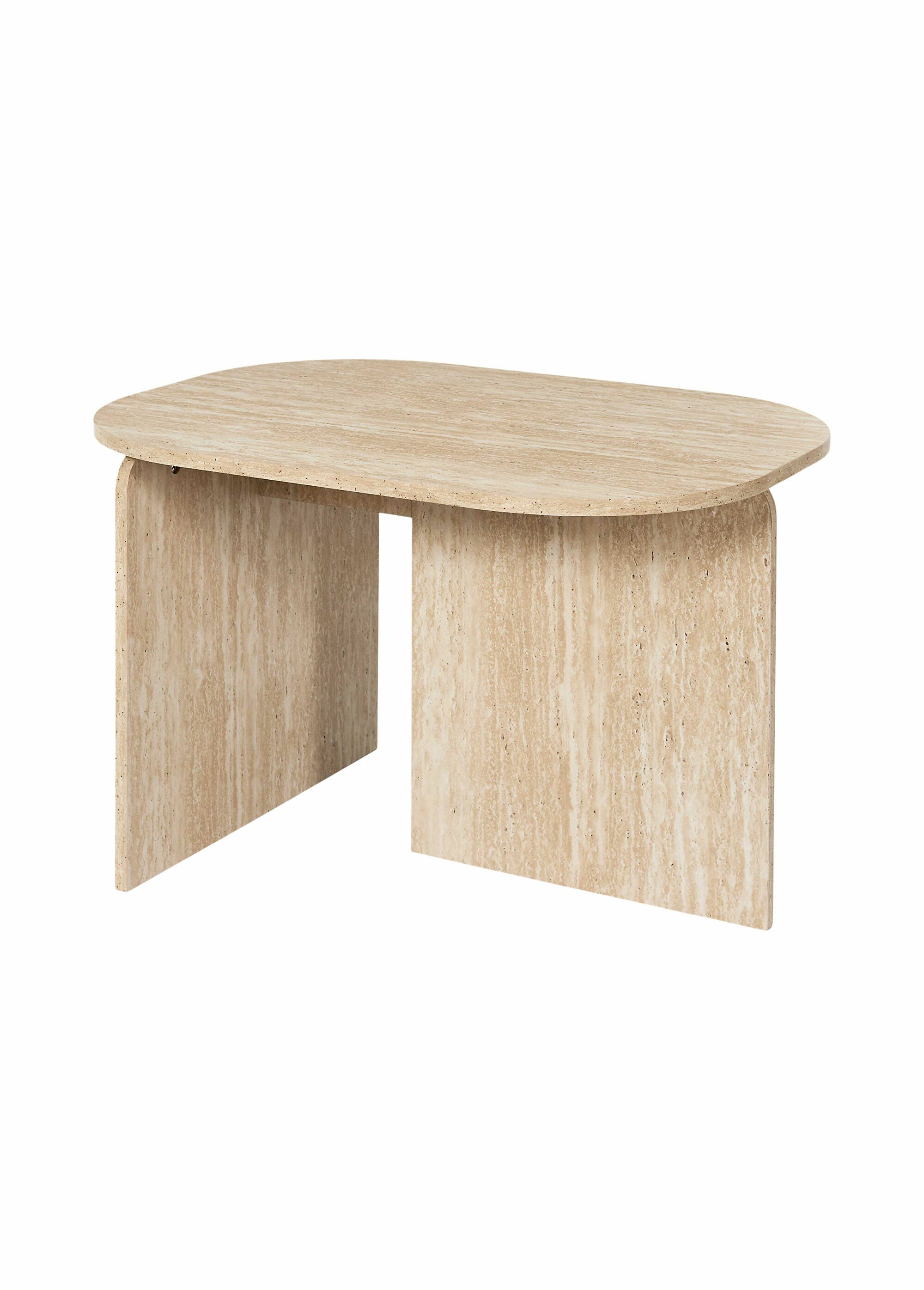 Table basse design, effet pierre BLANC ET BEIGE CMP-HD7739 FA1