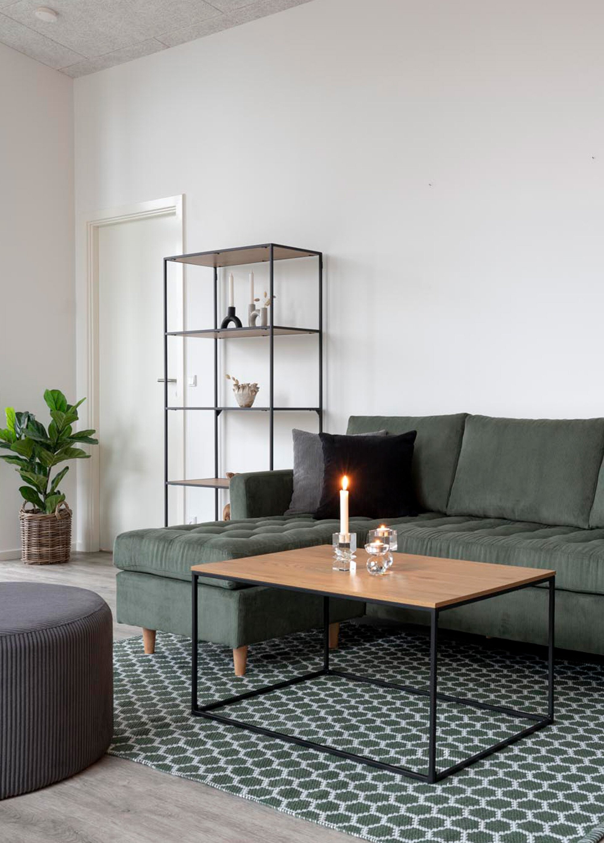 Table basse épurée, plateau effet chêne BEIGE HN-2101500 SI2