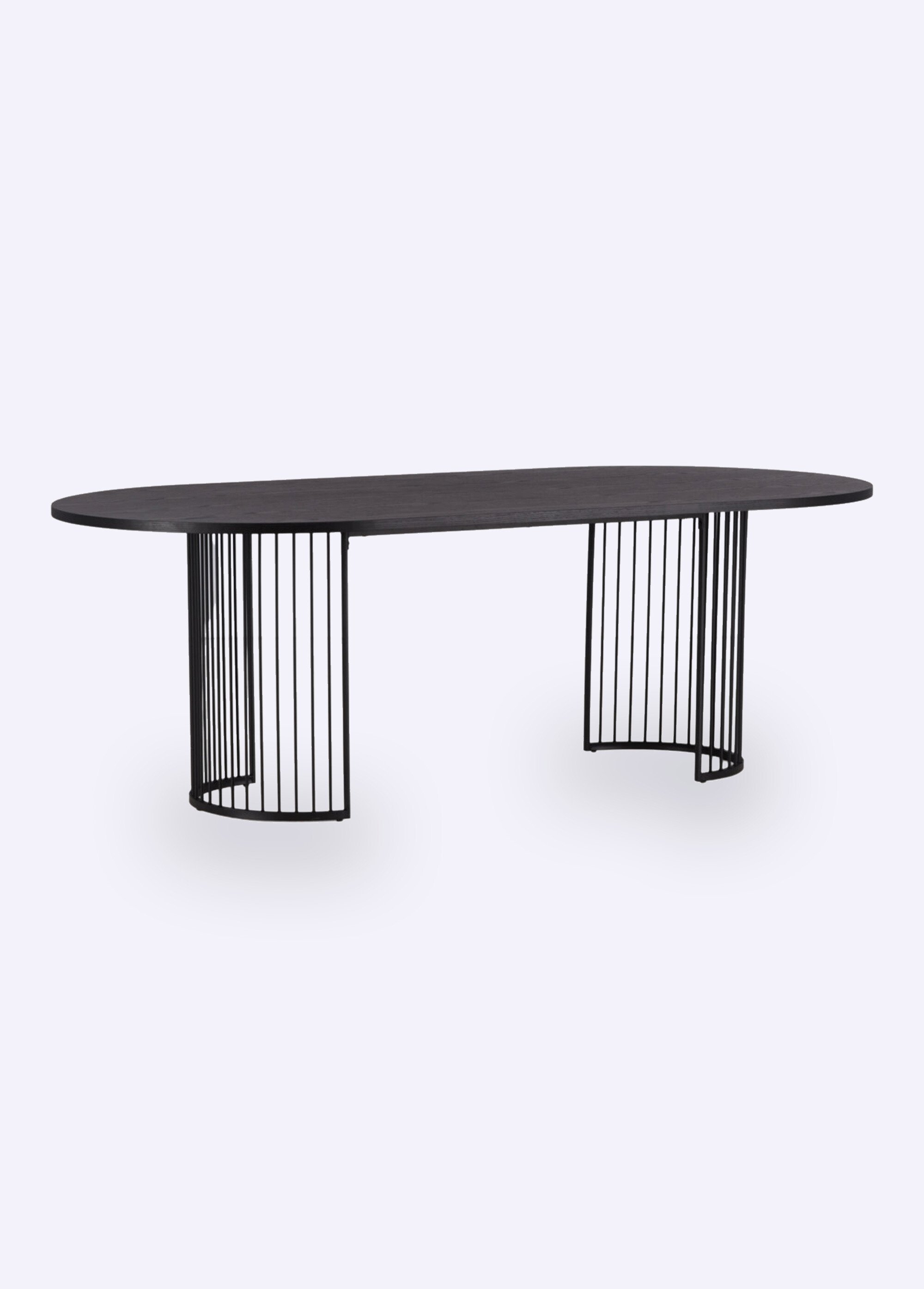 Table ovale foncée, pieds arc de cercle NOIR VEN-46000-170 FA1